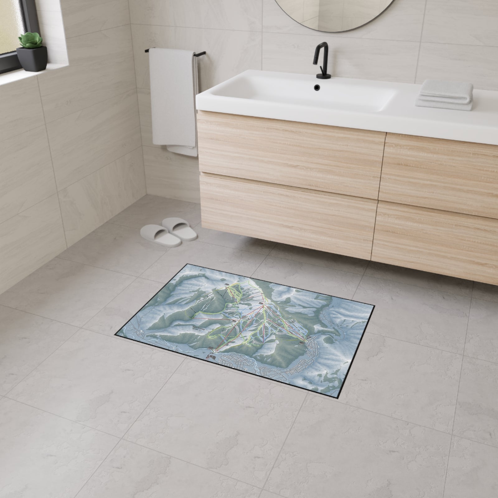 Sun Valley, Idaho Ski Resort Map Heavy Duty Floor Mat