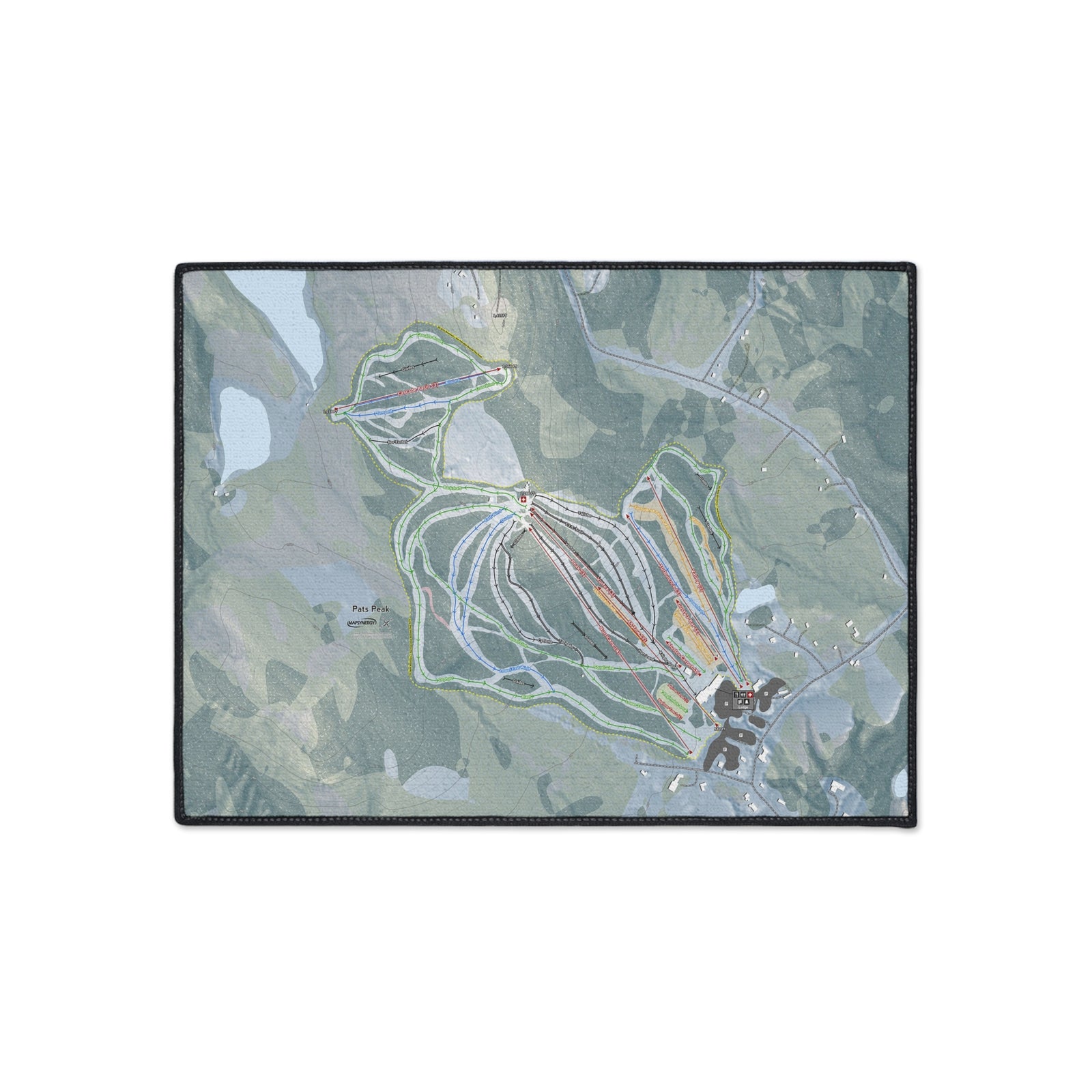 Pats Peak, New Hampshire Ski Resort Map Heavy Duty Floor Mat