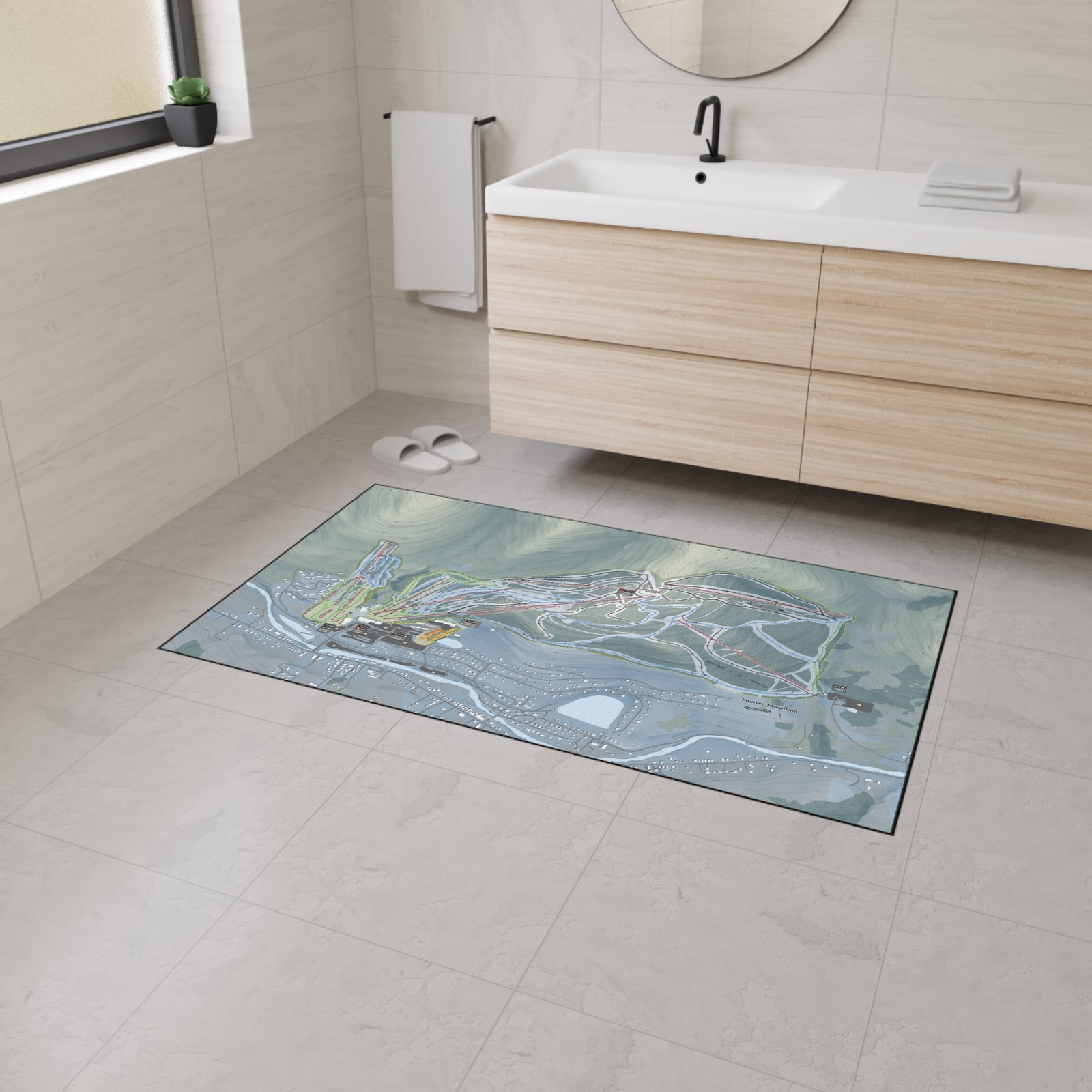 Hunter Mountain, New York Ski Resort Map Heavy Duty Floor Mat