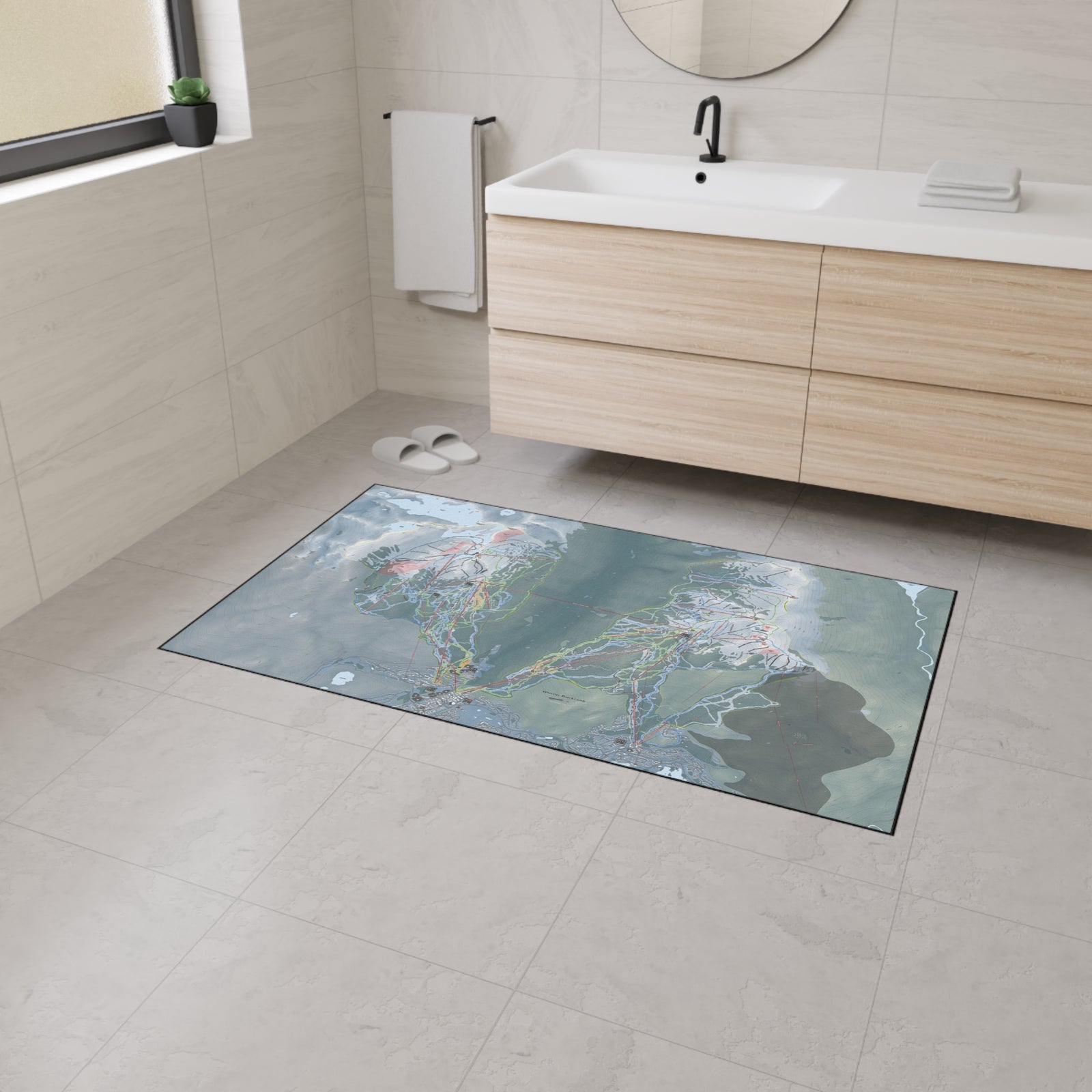 Whistler Blackcomb, British Columbia Ski Resort Map Heavy Duty Floor Mat