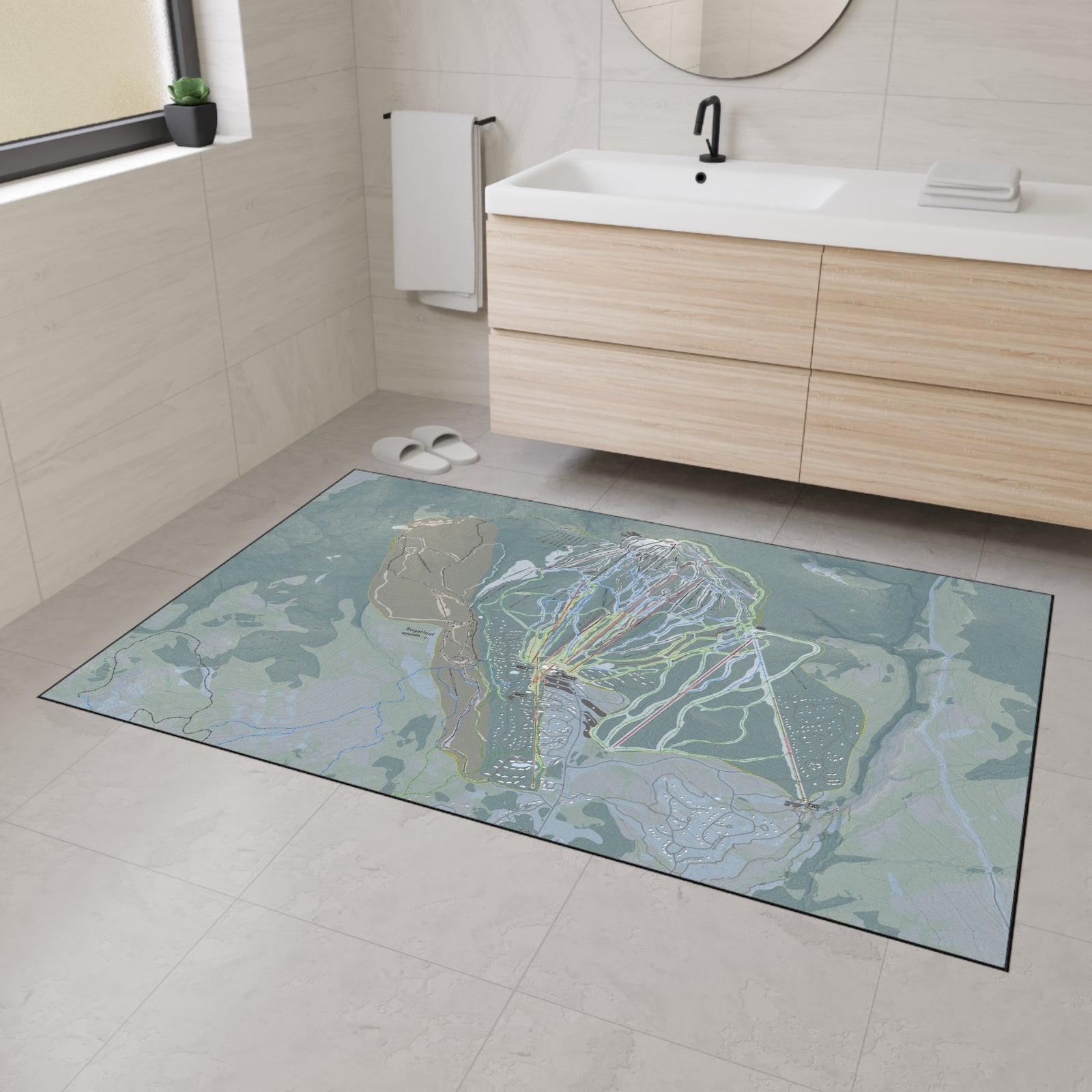 Sugarloaf, Maine Ski Resort Map Heavy Duty Floor Mat