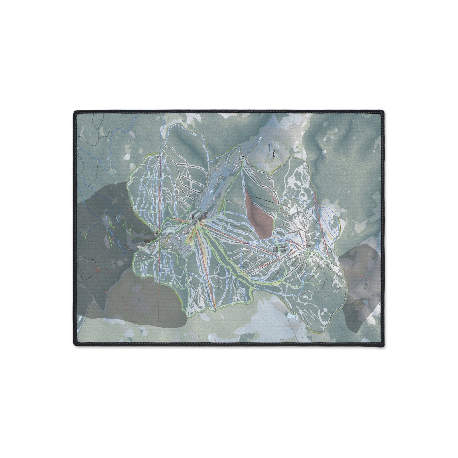 Sun Peaks, British Columbia Ski Resort Map Heavy Duty Floor Mat
