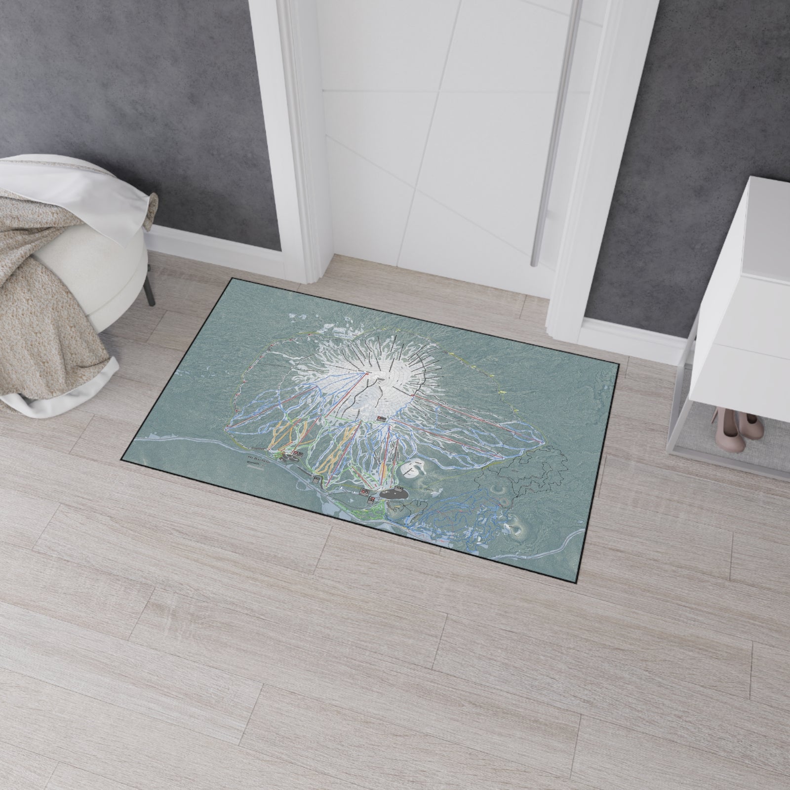 Mt Bachelor, Oregon Ski Resort Map Heavy Duty Floor Mat