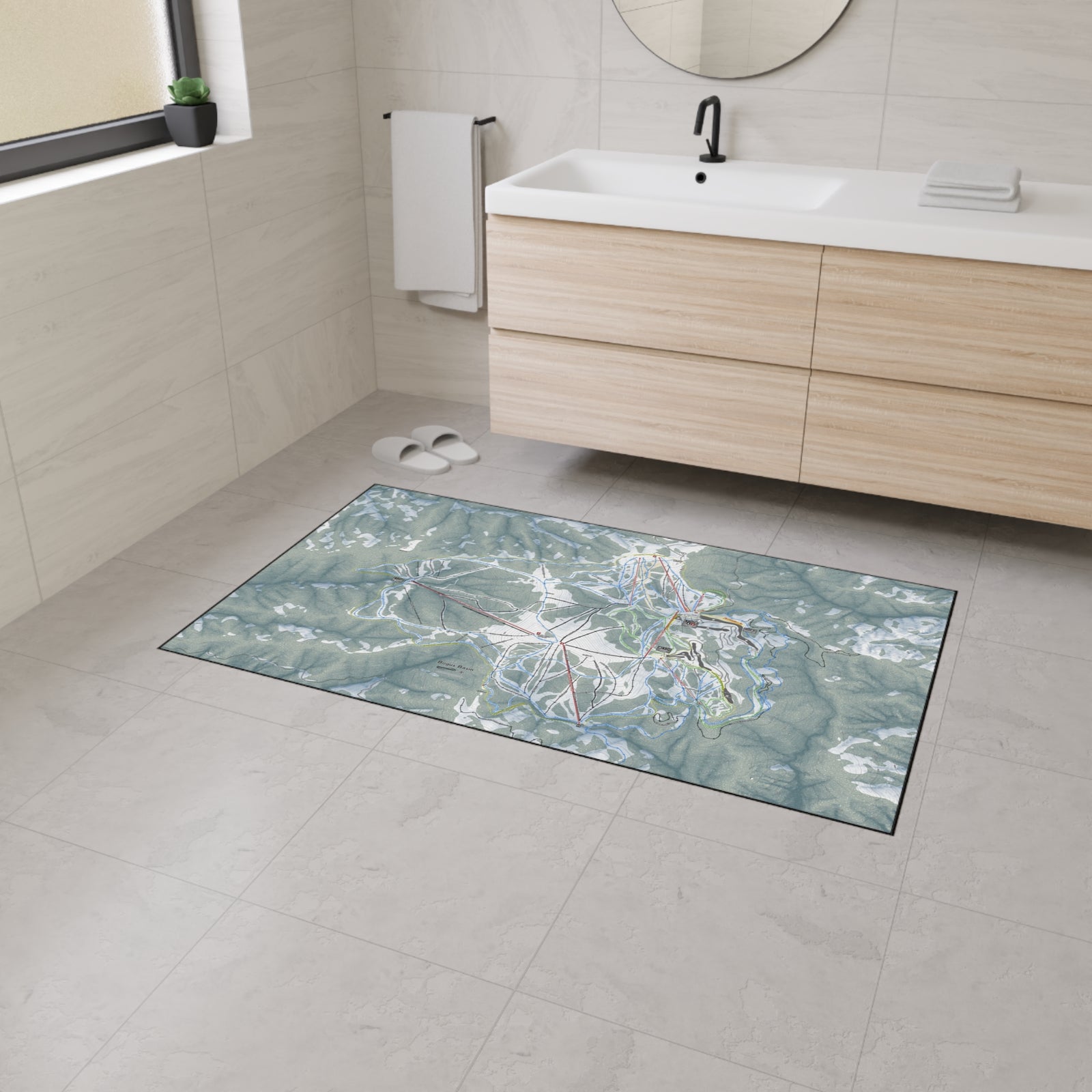 Bogus Basin, Idaho Ski Resort Map Heavy Duty Floor Mat