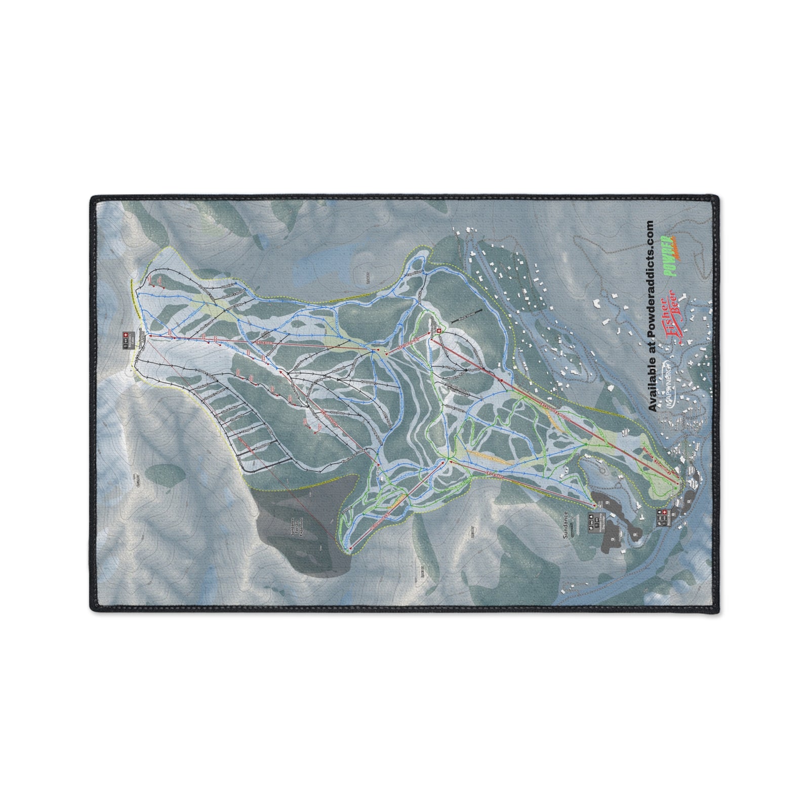 FISHER Sundance, Utah Ski Resort Map Heavy Duty Floor Mat
