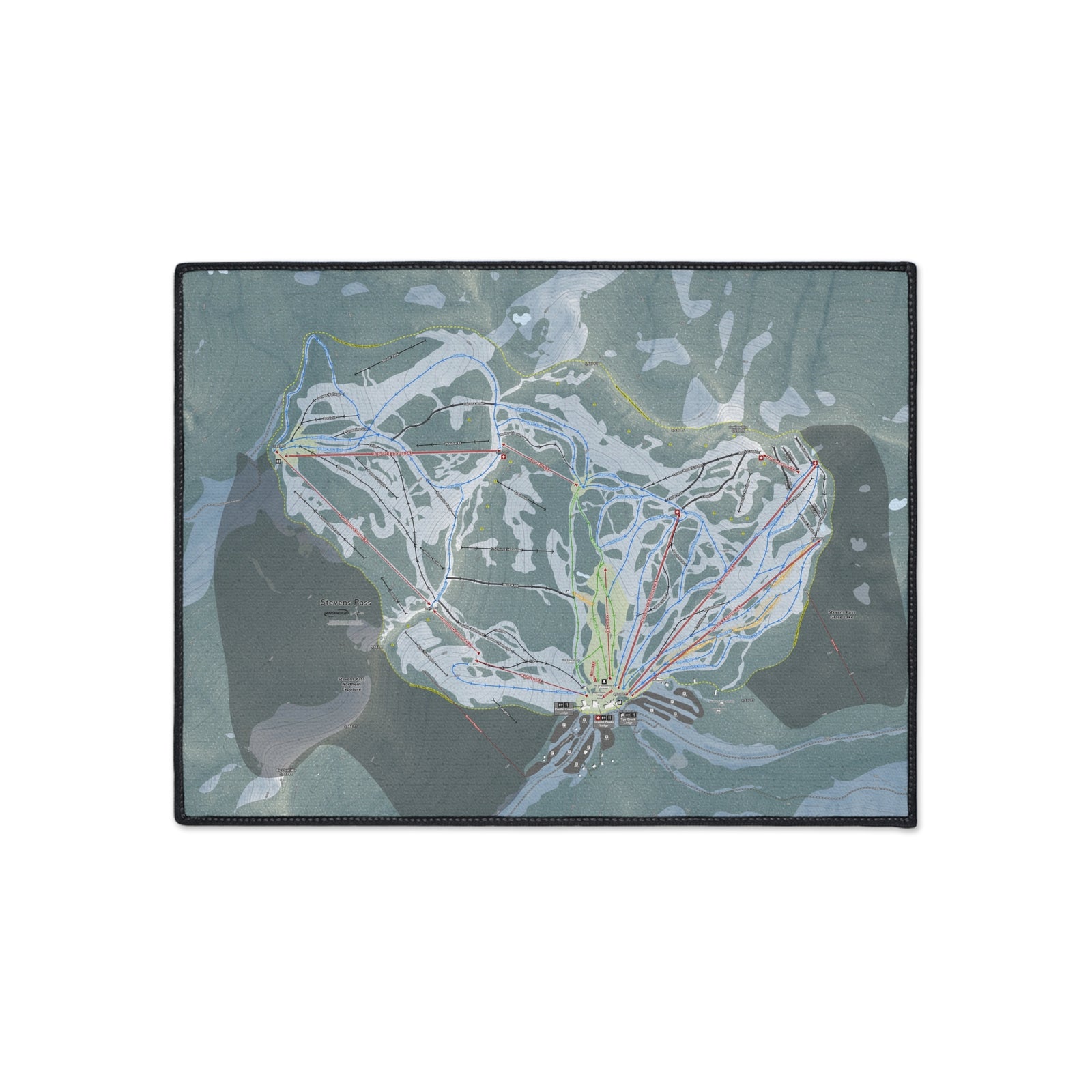 Stevens Pass, Washington Ski Resort Map Heavy Duty Floor Mat
