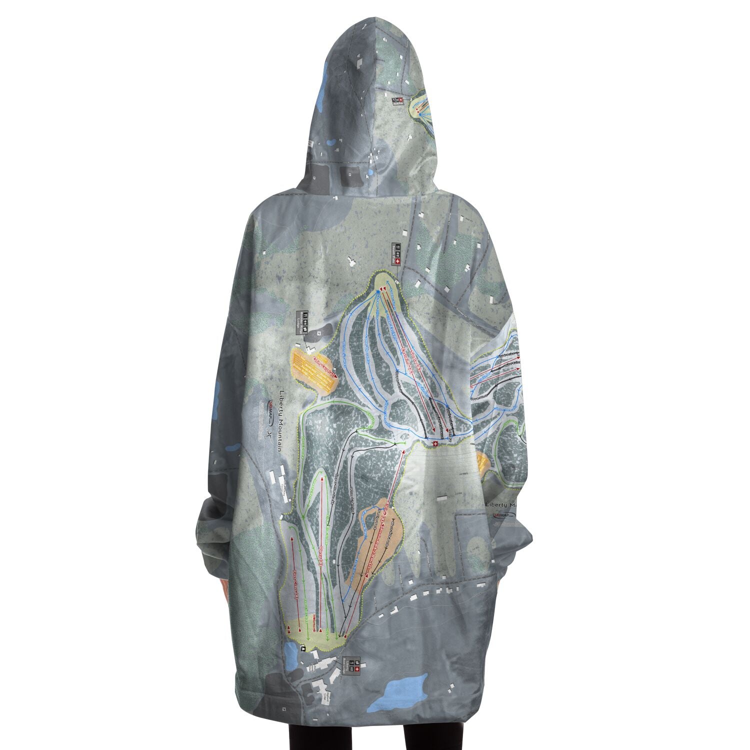 Liberty Mountain, Pennsylvania Ski Trail Map Snug Hoodie