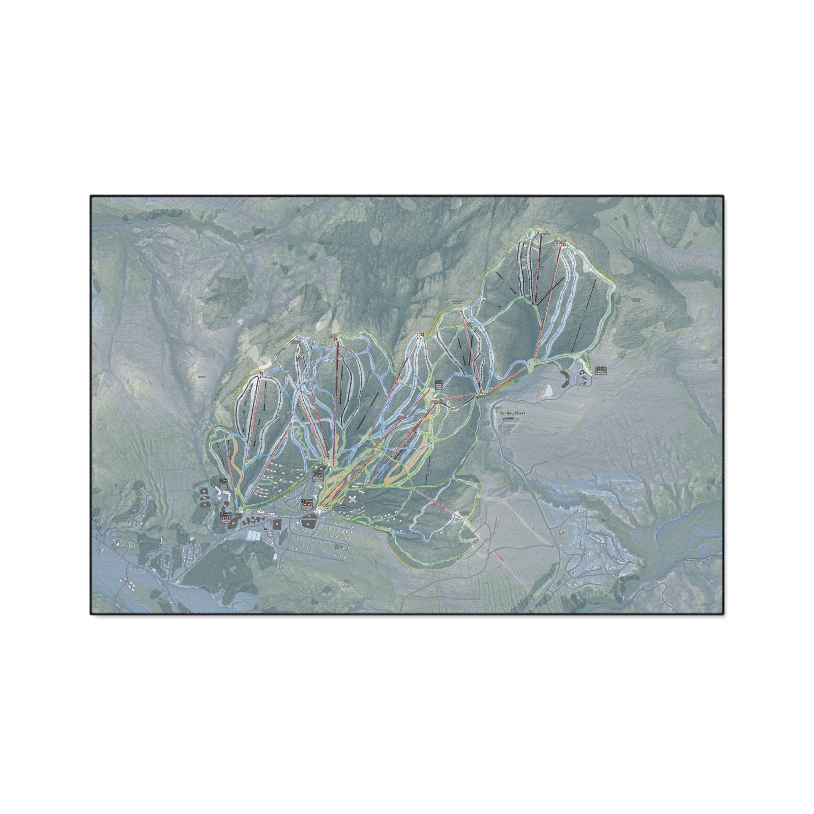 Sunday River, Maine Ski Resort Map Heavy Duty Floor Mat