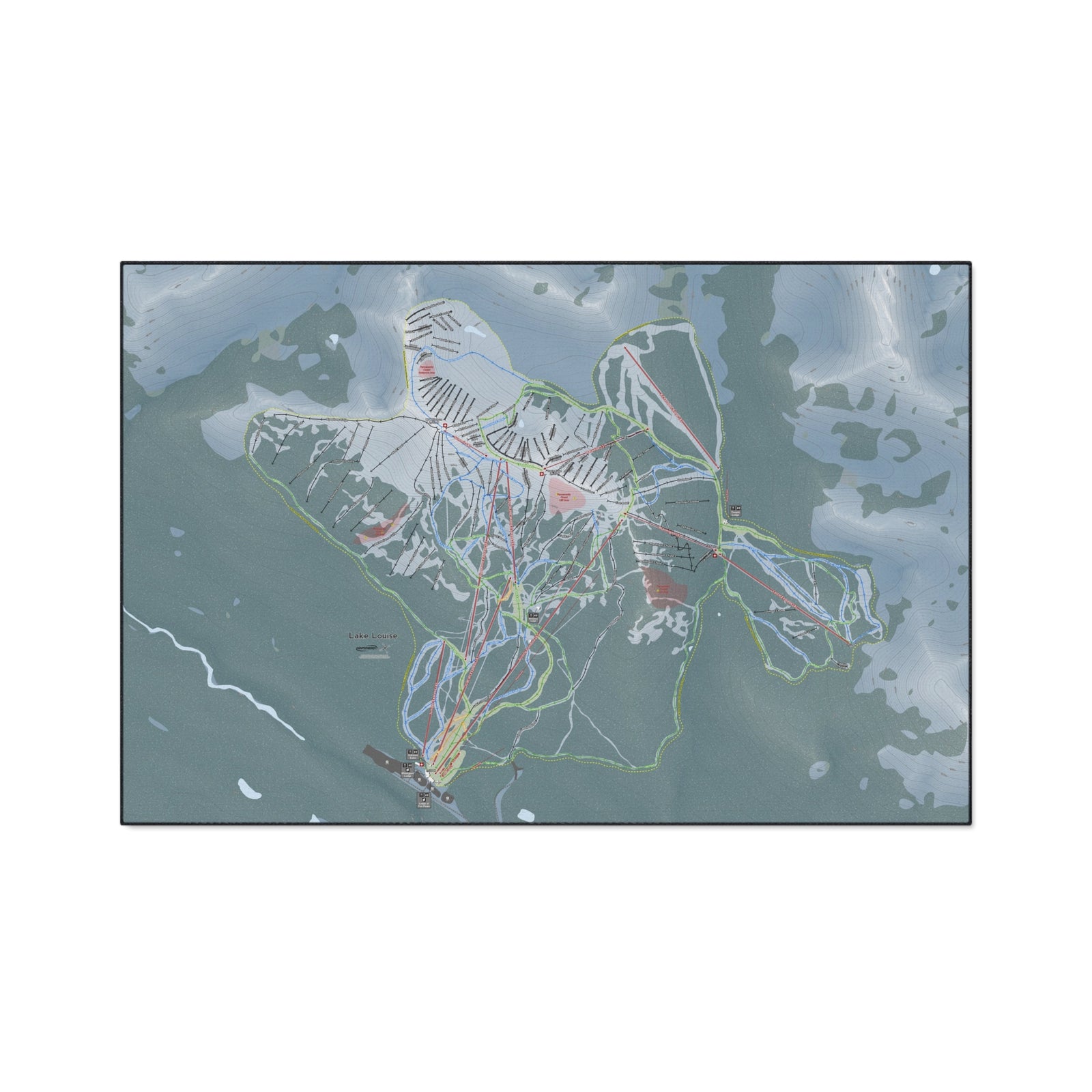 Lake Loiuse, Alberta Ski Resort Map Heavy Duty Floor Mat