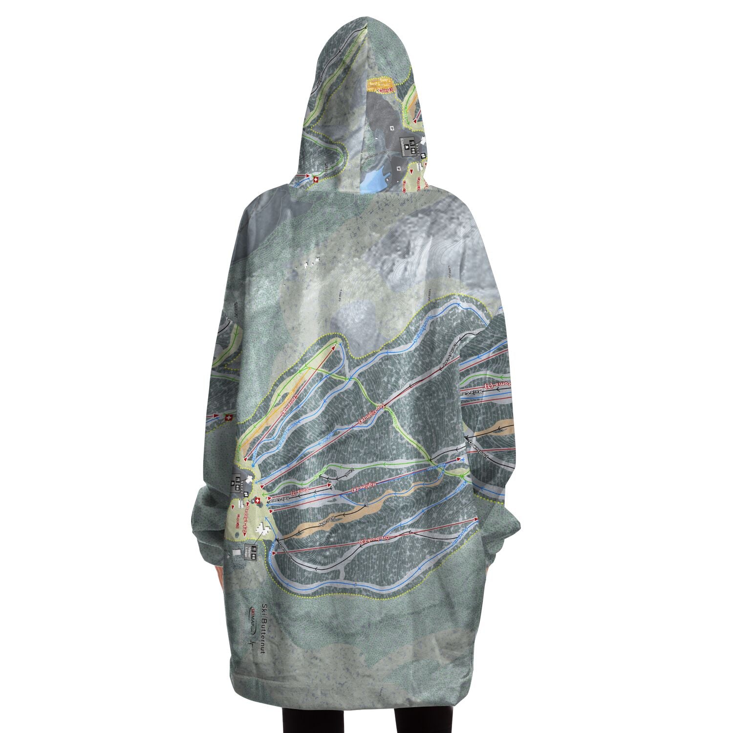 Ski Butternut, Massachusetts Ski Trail Map Snug Hoodie