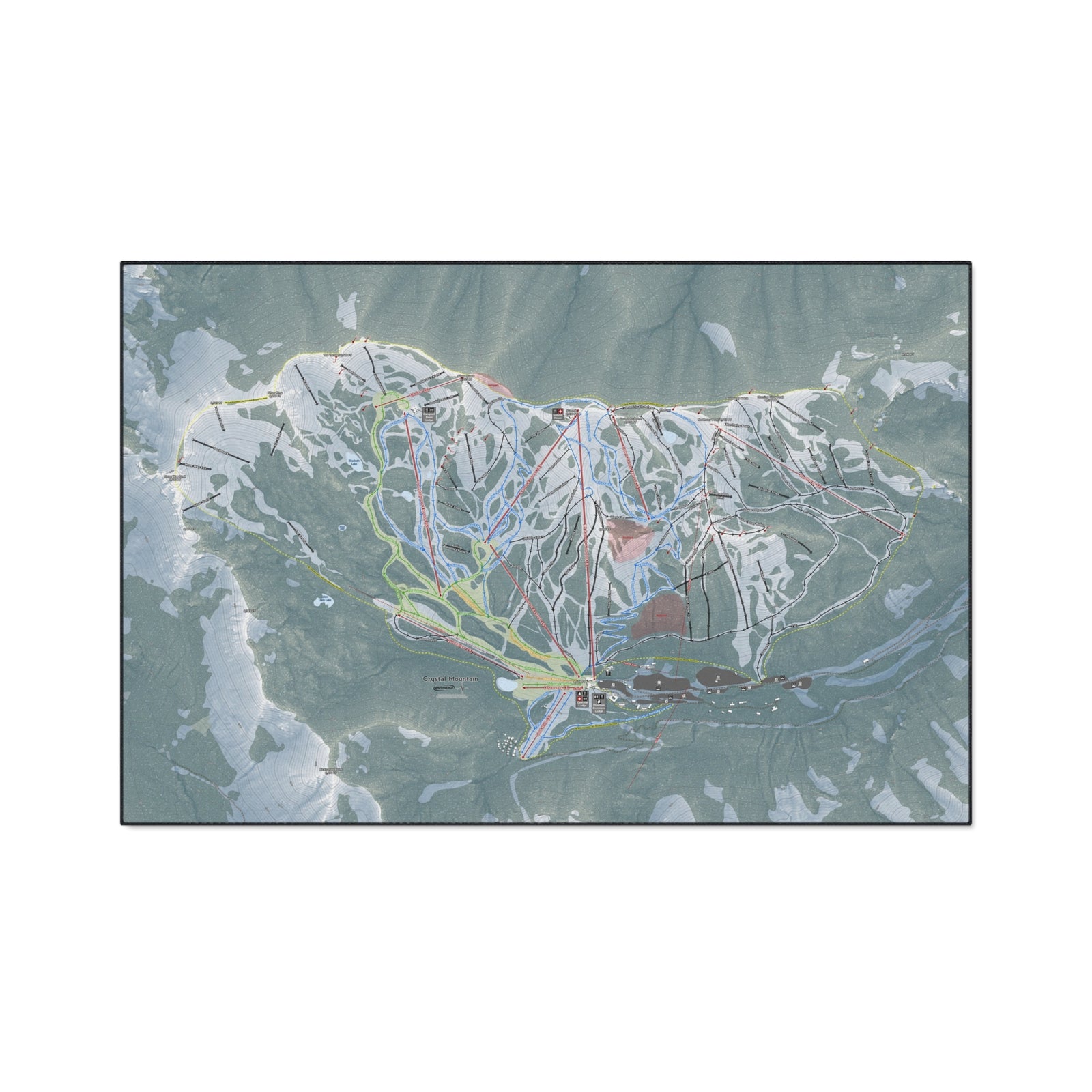 Crystal Mountain, Washington Ski Resort Map Heavy Duty Floor Mat