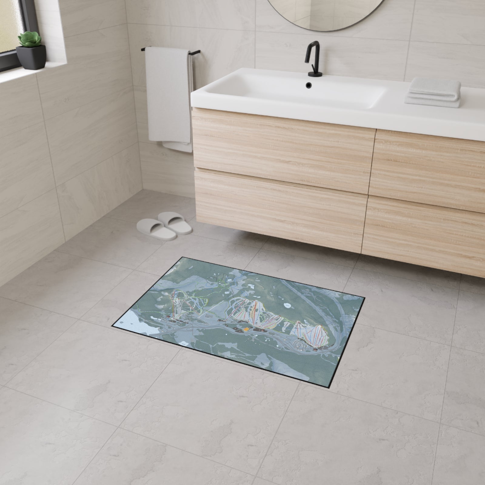 Summit At Snoqualmie, Washington Ski Resort Map Heavy Duty Floor Mat