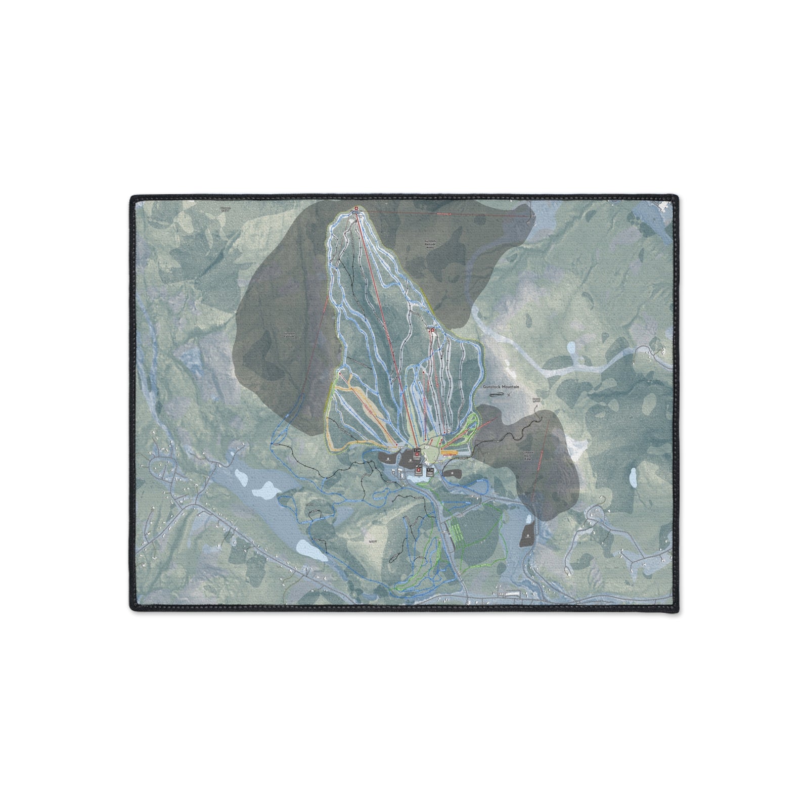 Gunstock Mountain, New Hampshire Ski Resort Map Heavy Duty Floor Mat