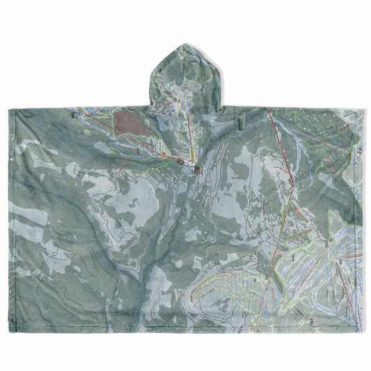 Yellowstone Club, Montana Ski Resort Map Flannel Blanket Poncho
