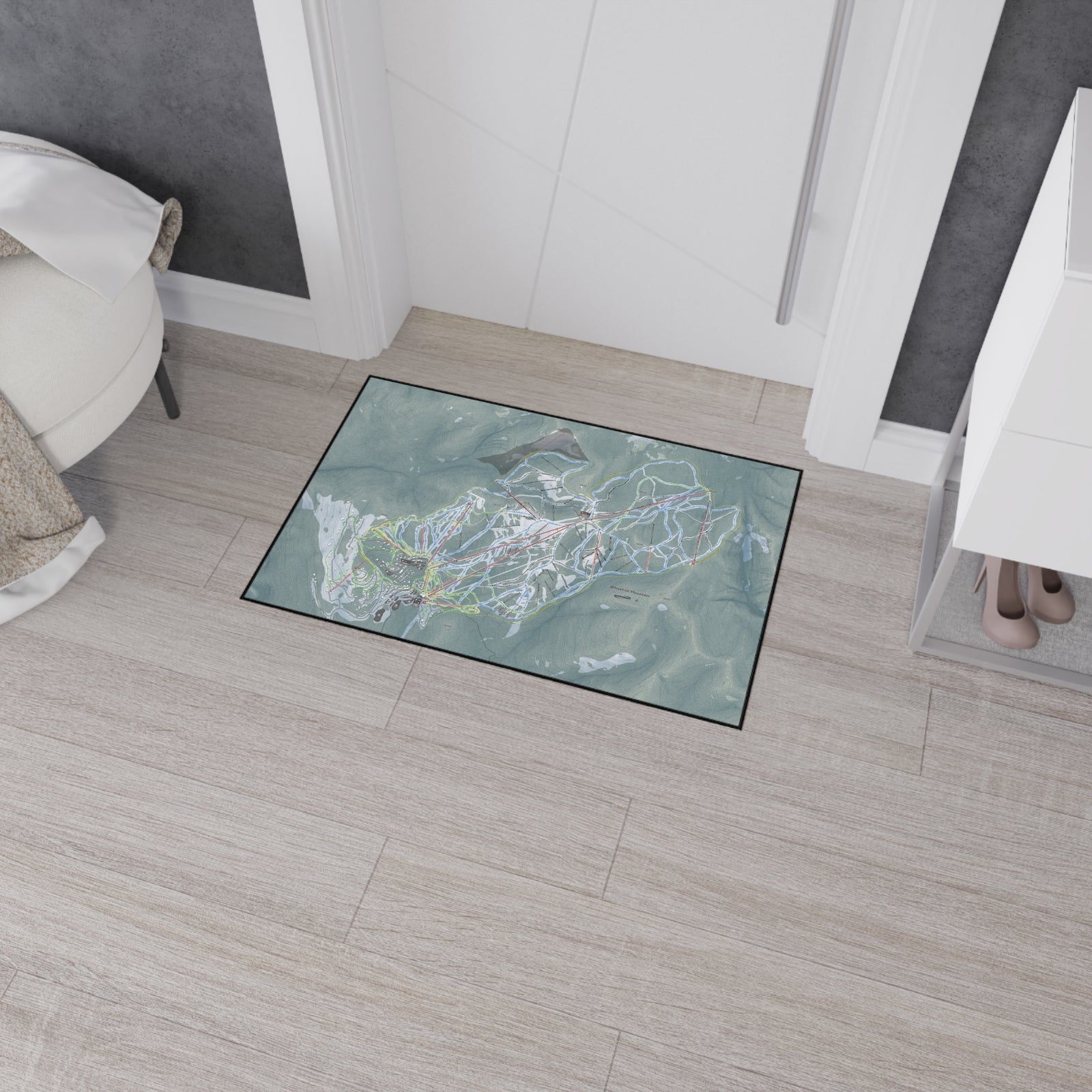 Whitefish Mountain, Montana Ski Resort Map Heavy Duty Floor Mat