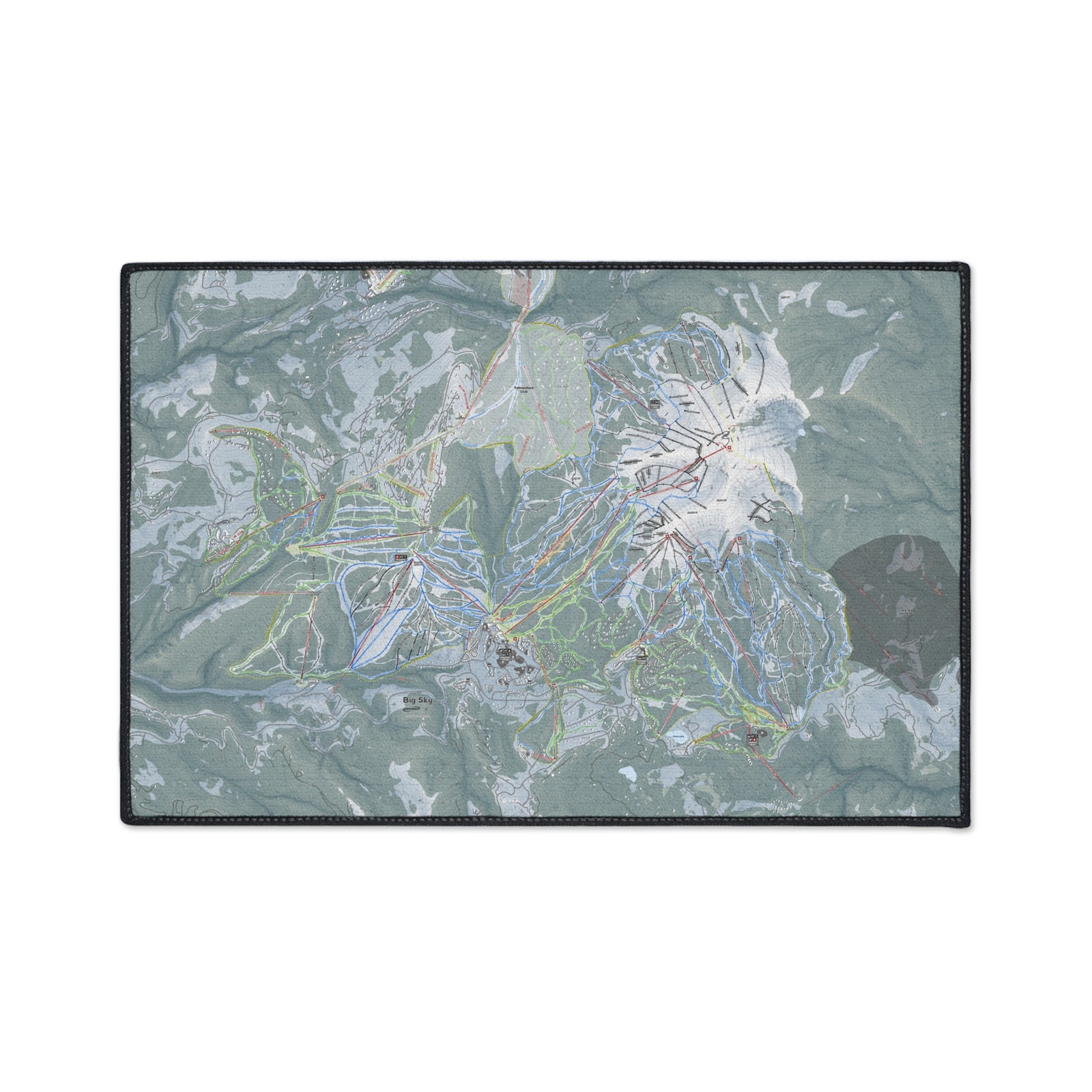 Big Sky, Montana Ski Resort Map Heavy Duty Floor Mat