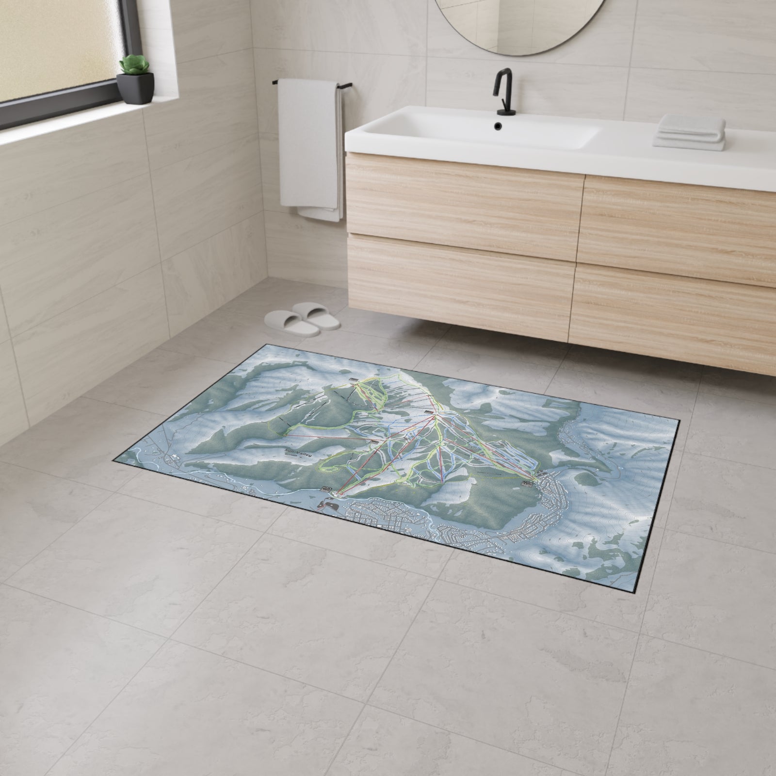 Sun Valley, Idaho Ski Resort Map Heavy Duty Floor Mat