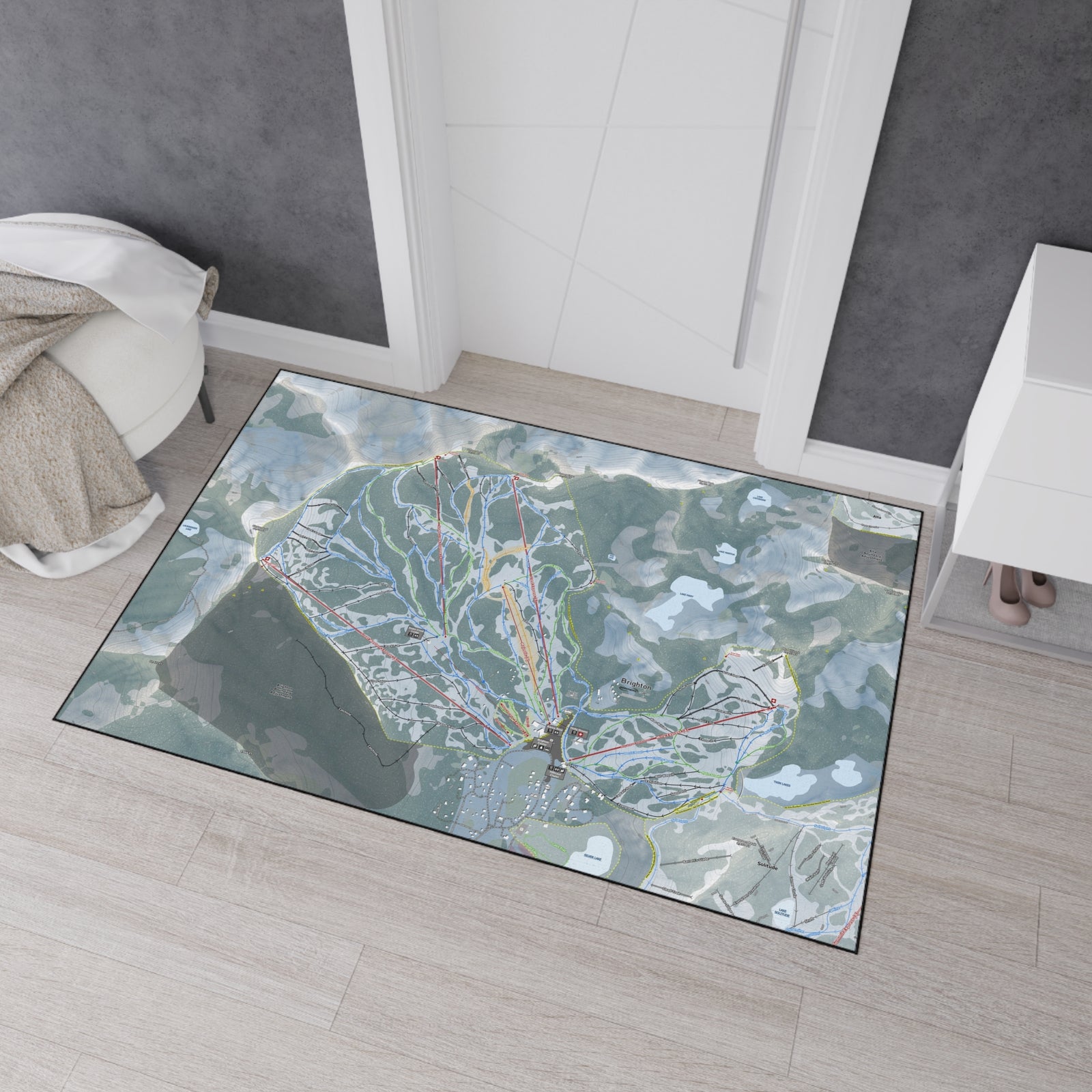 Brighton, Utah Ski Resort Map Heavy Duty Floor Mat