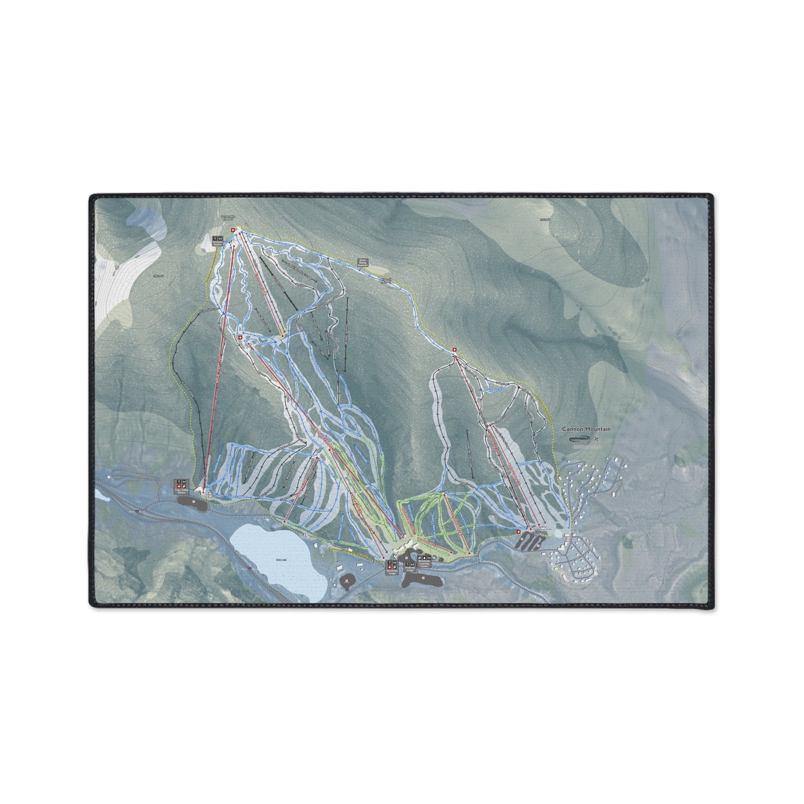 Cannon Mountain, New Hampshire Ski Resort Map Heavy Duty Floor Mat