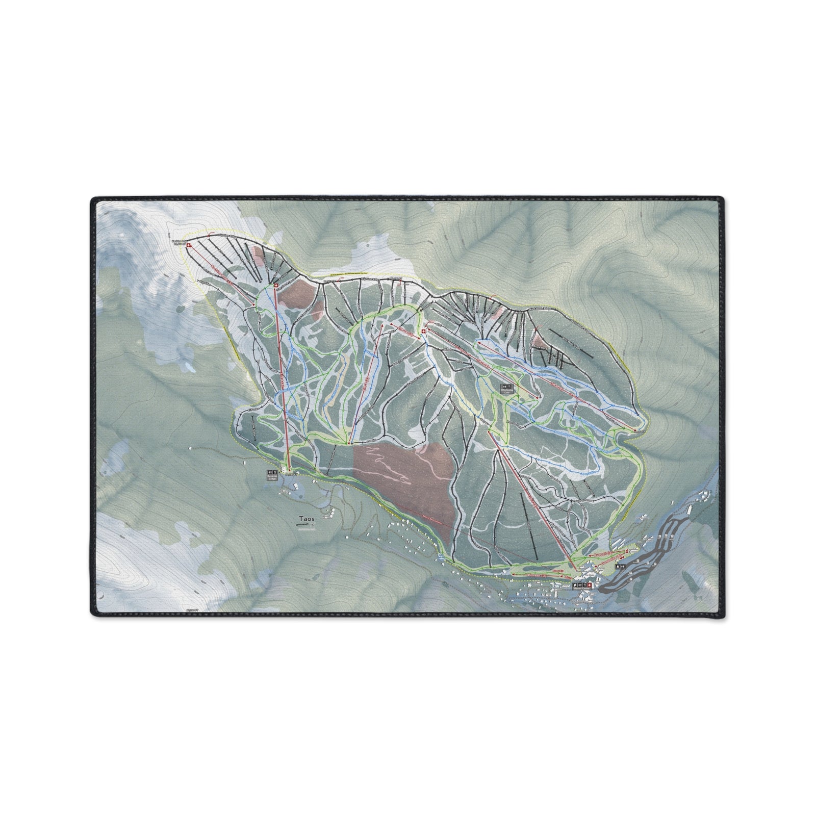 Taos, New Mexico Ski Resort Map Heavy Duty Floor Mat