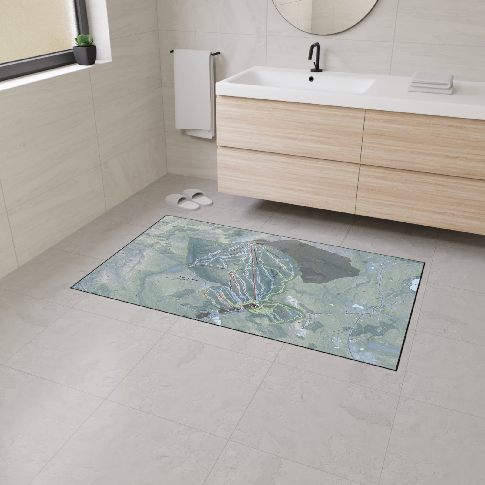Mount Sunapee, New Hampshire Ski Resort Map Heavy Duty Floor Mat