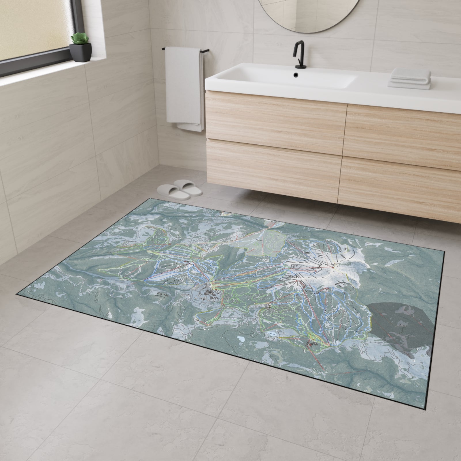 Big Sky, Montana Ski Resort Map Heavy Duty Floor Mat