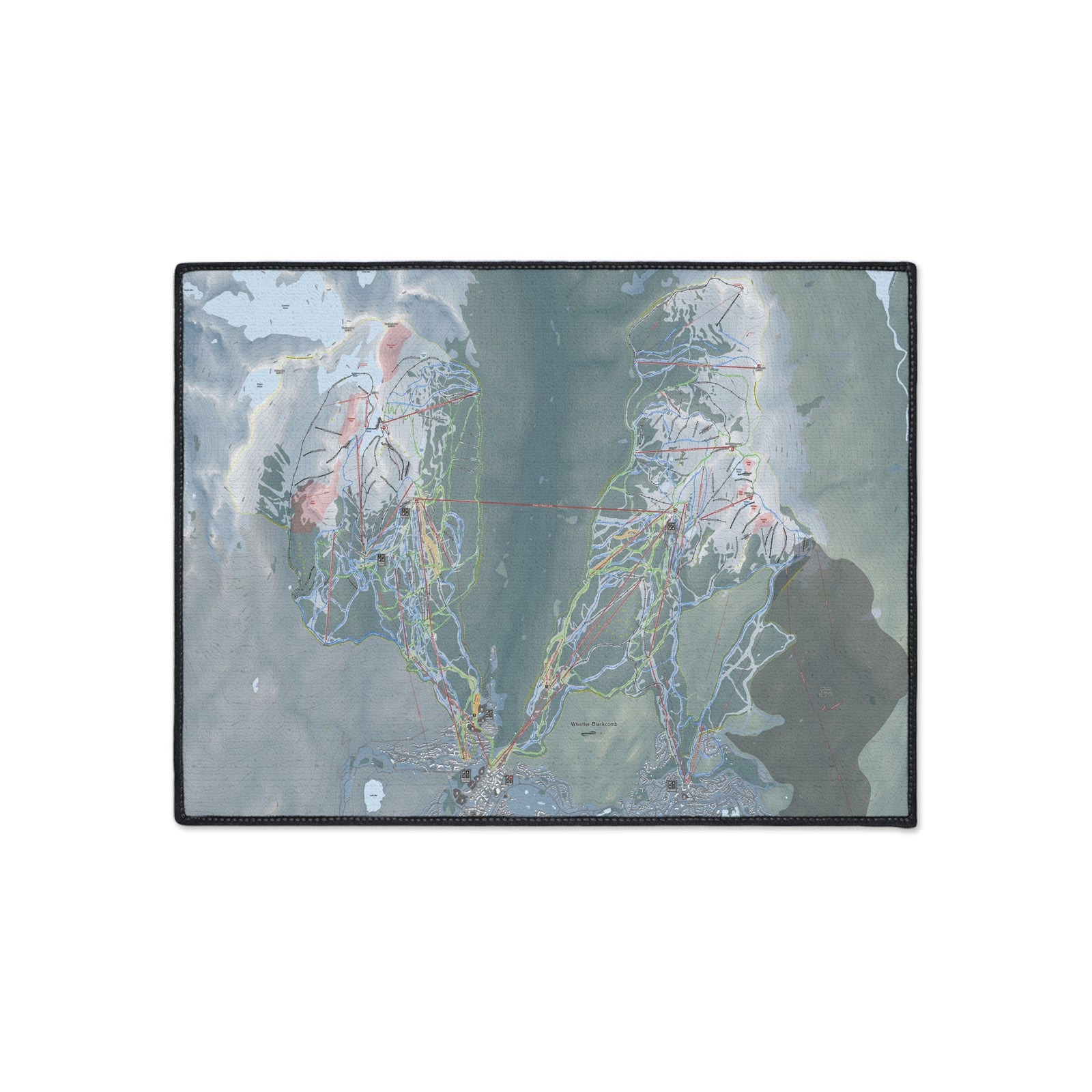 Whistler Blackcomb, British Columbia Ski Resort Map Heavy Duty Floor Mat