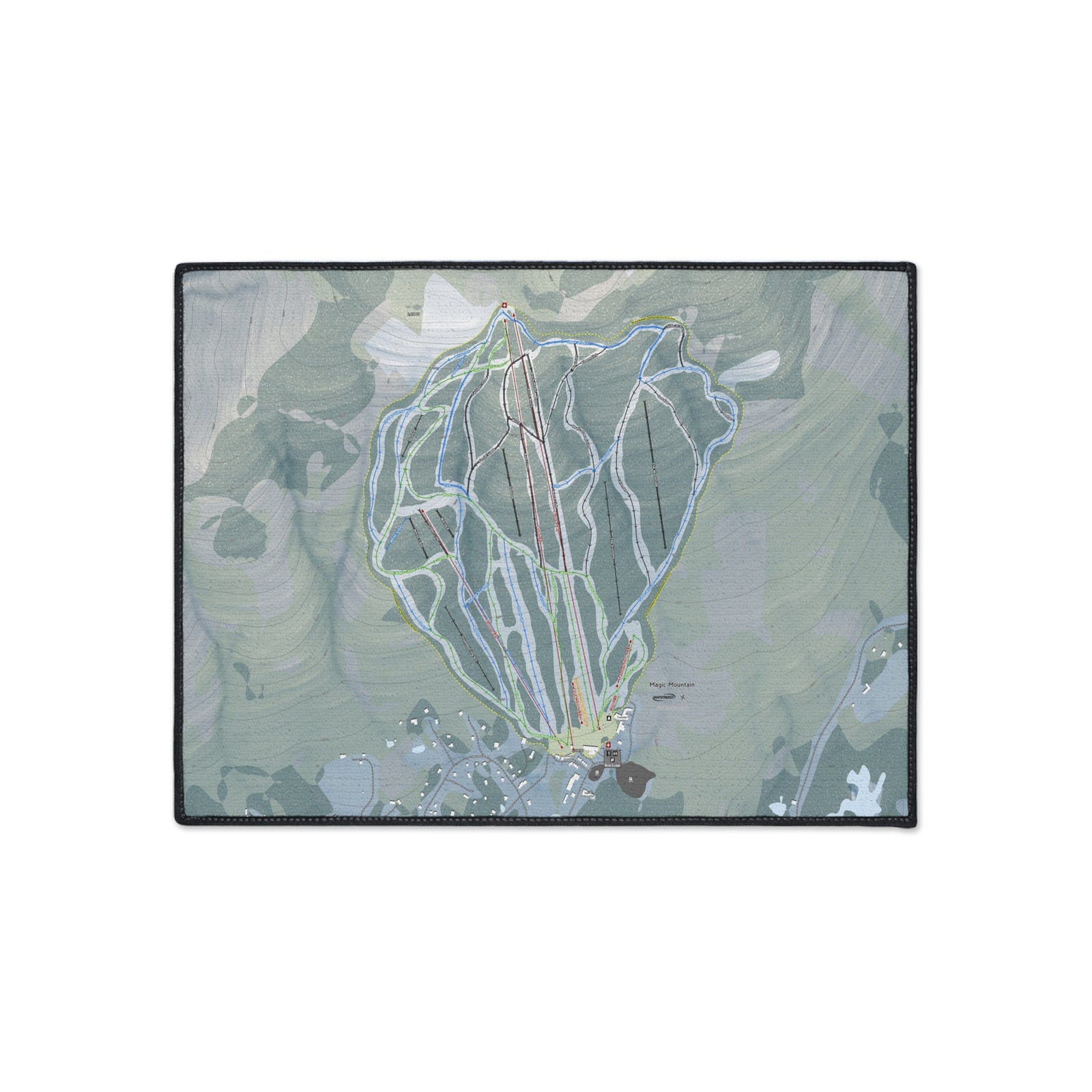 Magic Mountain, Vermont Ski Resort Map Heavy Duty Floor Mat