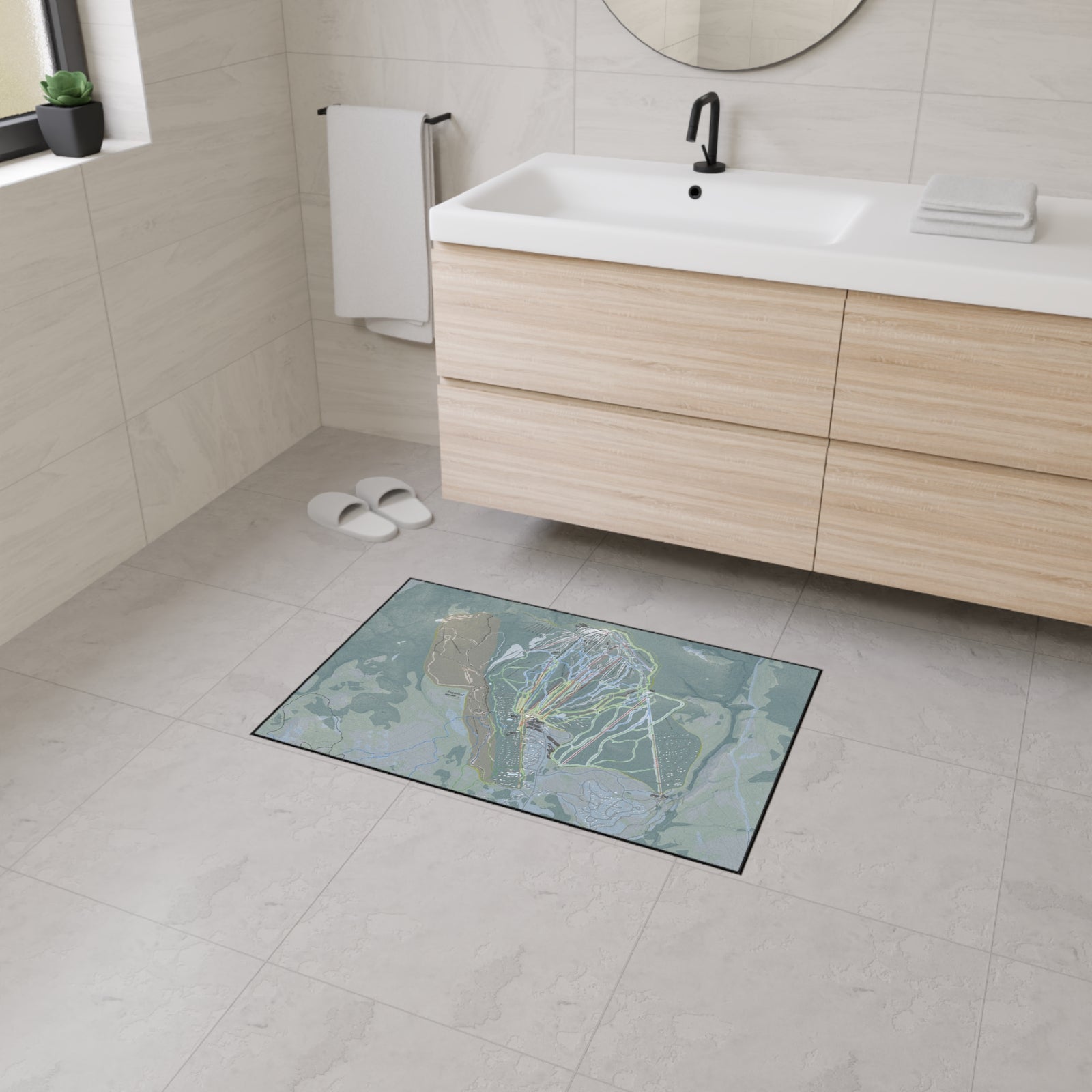 Sugarloaf, Maine Ski Resort Map Heavy Duty Floor Mat