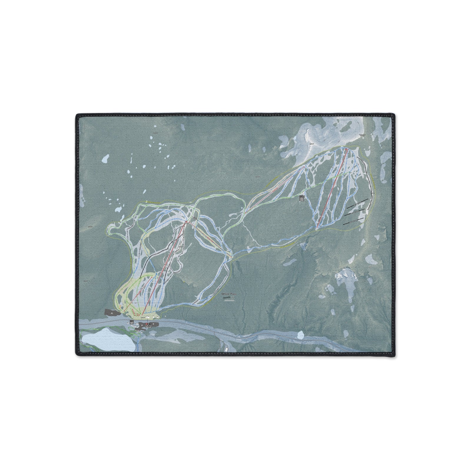 White Pass, Washington Ski Resort Map Heavy Duty Floor Mat