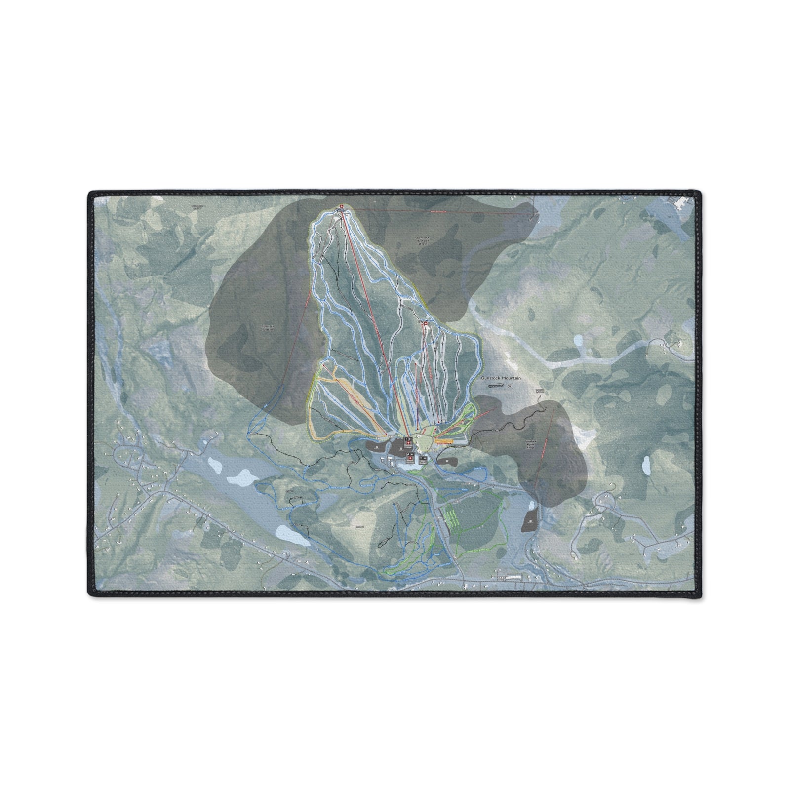 Gunstock Mountain, New Hampshire Ski Resort Map Heavy Duty Floor Mat