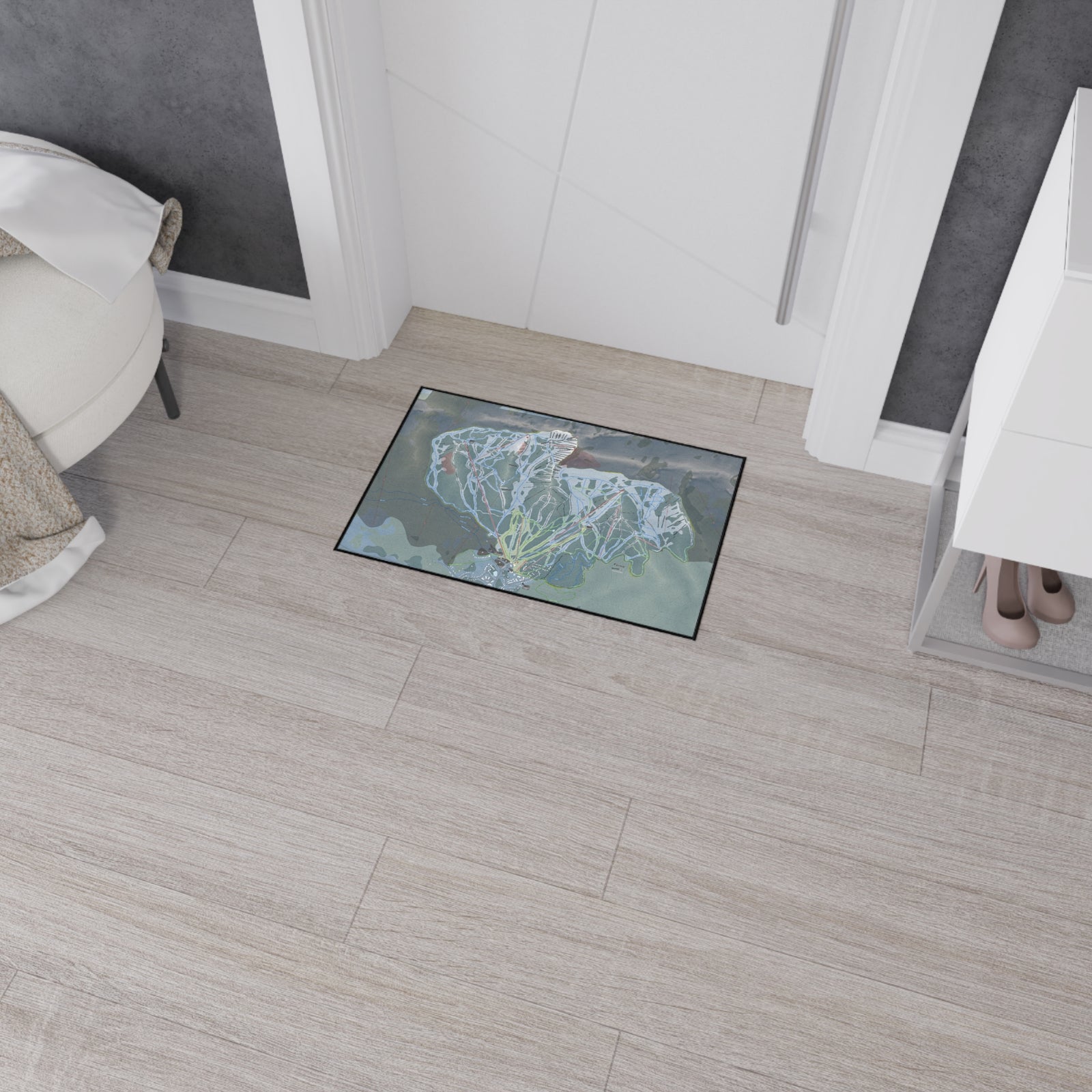 Fernie, British Columbia Ski Resort Map Heavy Duty Floor Mat
