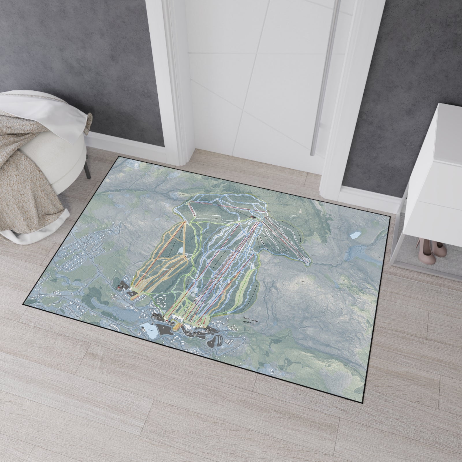 Mount Snow, Vermont Ski Resort Map Heavy Duty Floor Mat