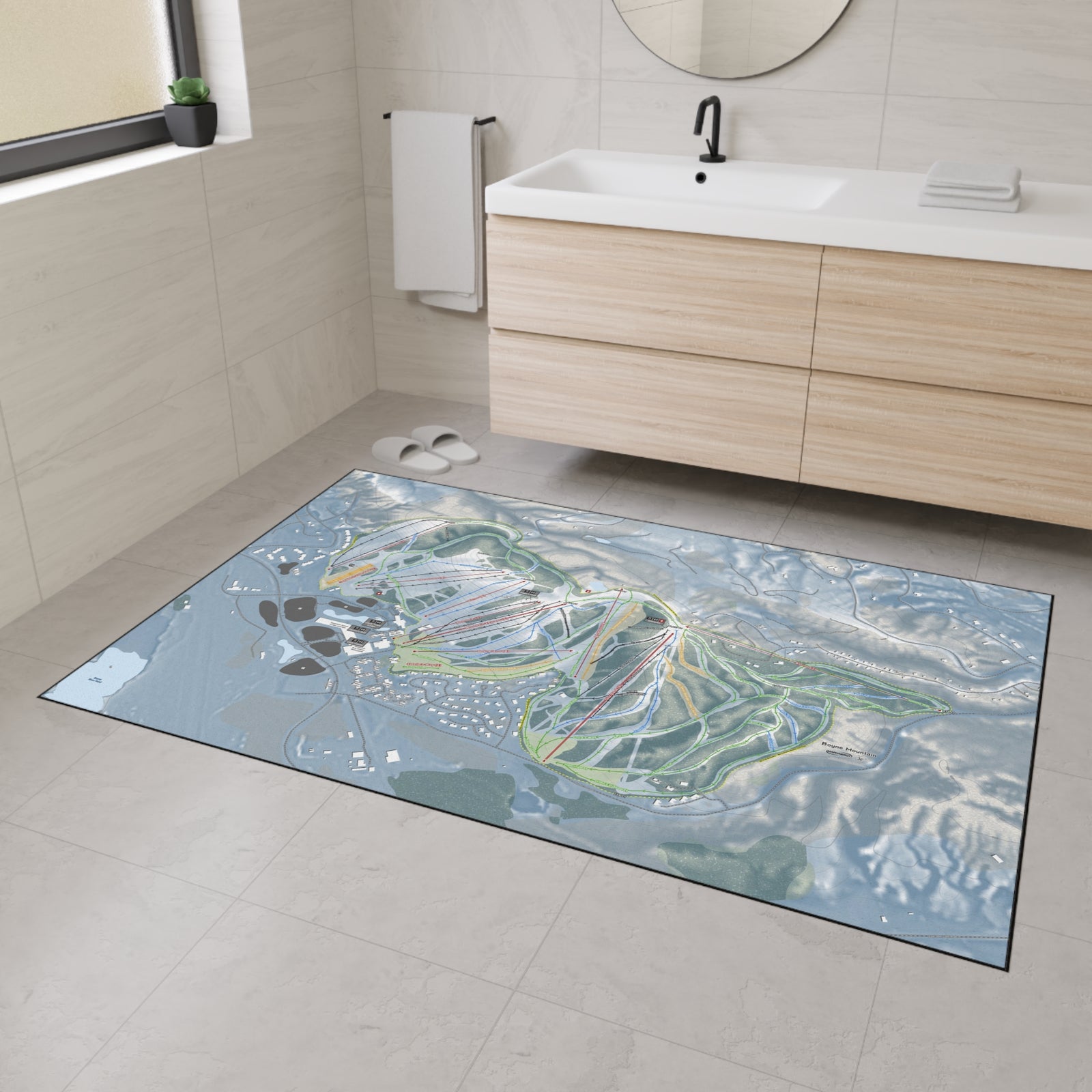 Boyne Mountain, Michigan Ski Resort Map Heavy Duty Floor Mat
