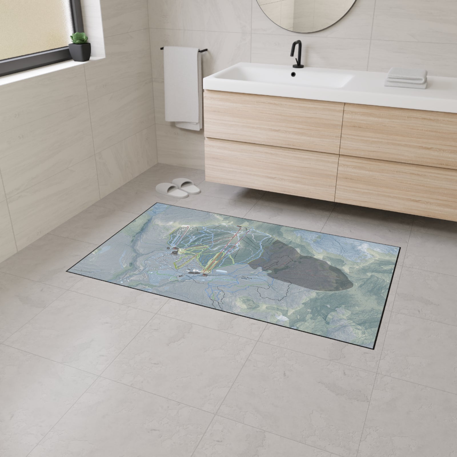 Jay Peak, Vermont Ski Resort Map Heavy Duty Floor Mat