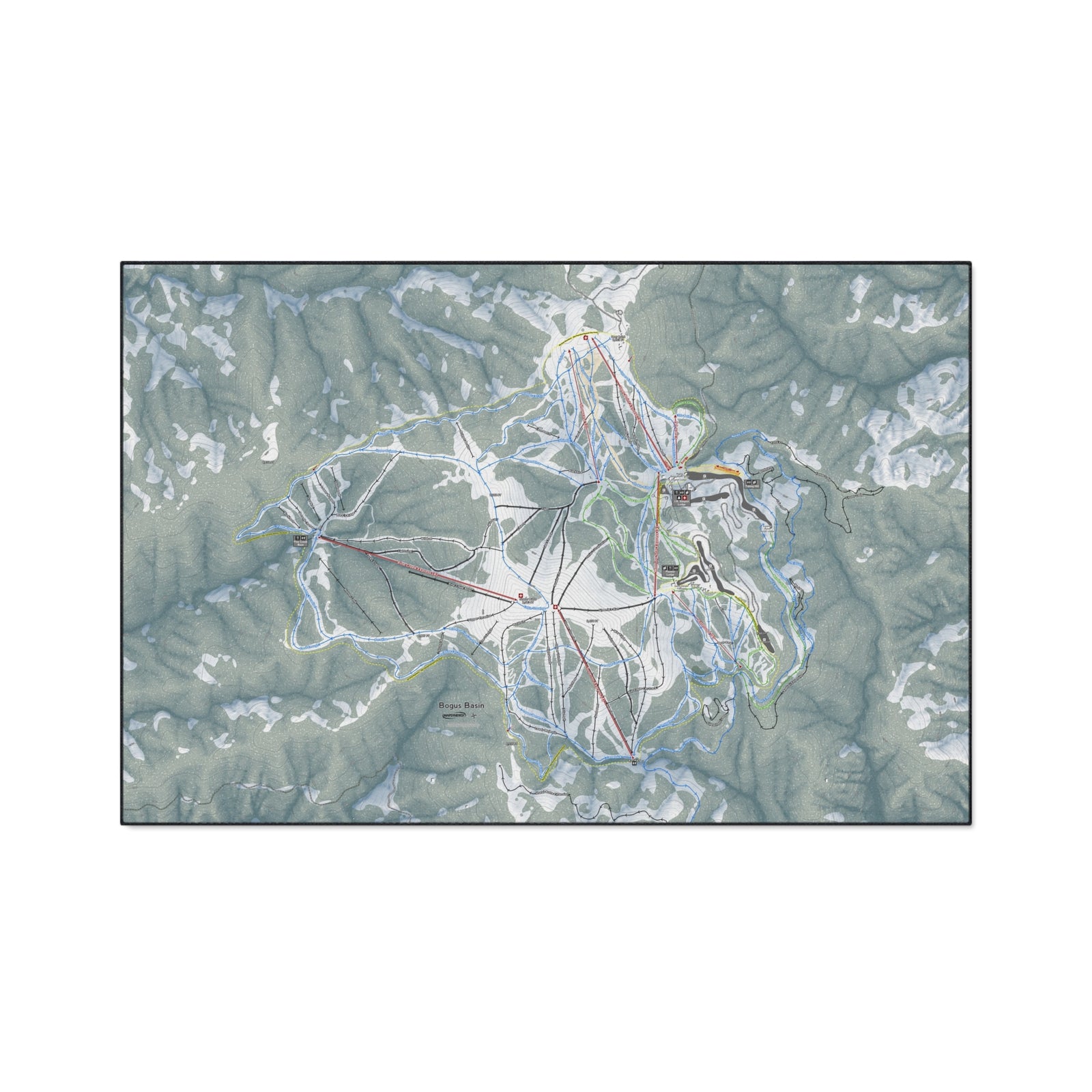 Bogus Basin, Idaho Ski Resort Map Heavy Duty Floor Mat