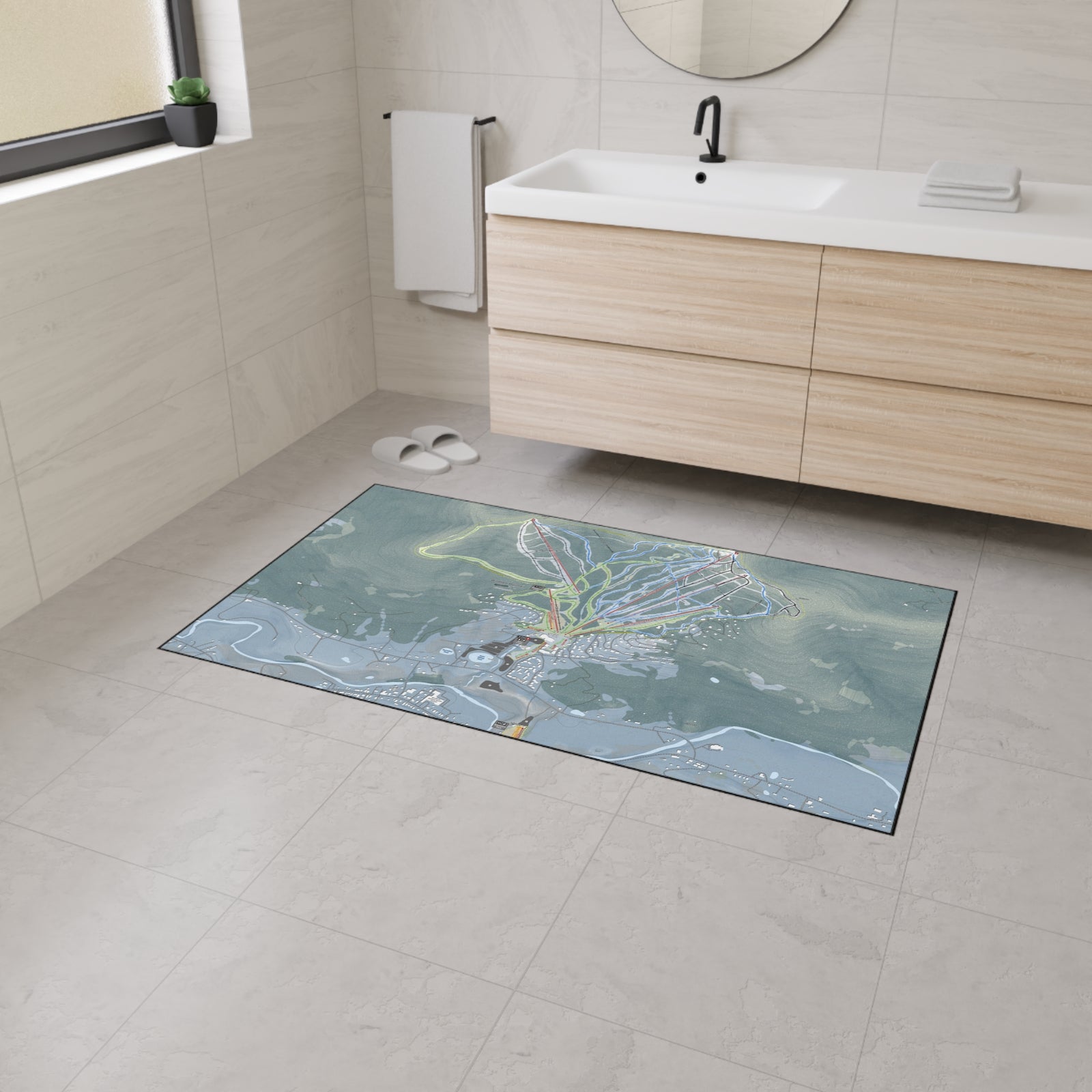 Windham Mountain, New York Ski Resort Map Heavy Duty Floor Mat
