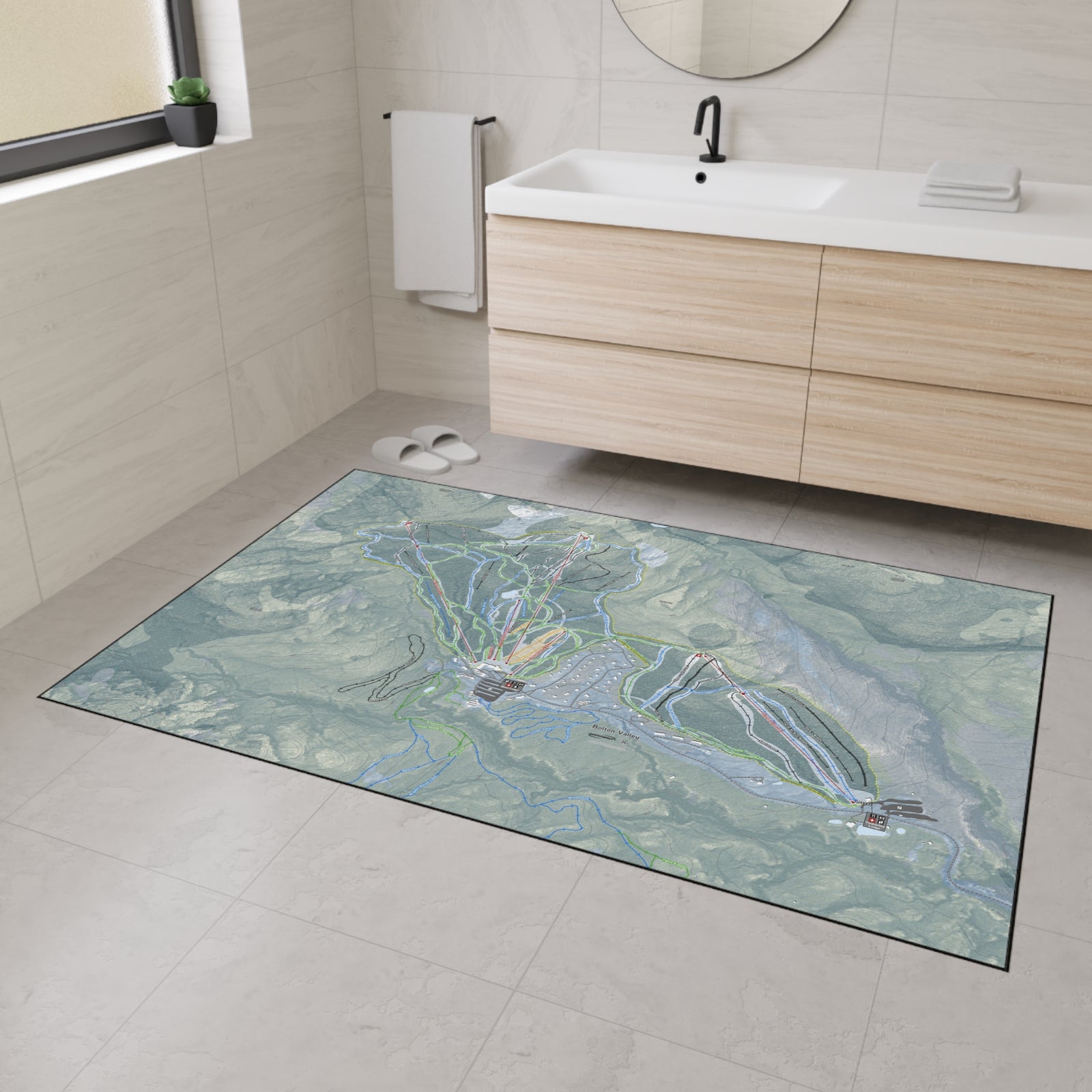 Bolton Valley, Vermont Ski Resort Map Heavy Duty Floor Mat