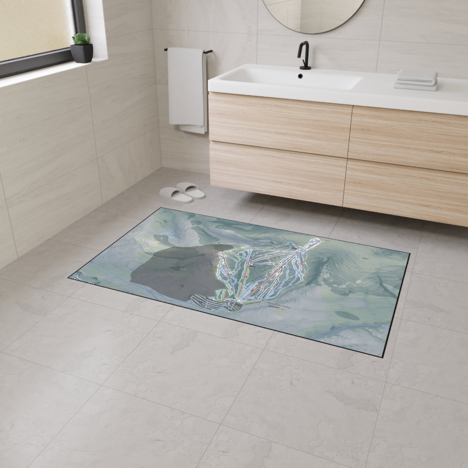 Waterville Valley, New Hampshire Ski Resort Map Heavy Duty Floor Mat