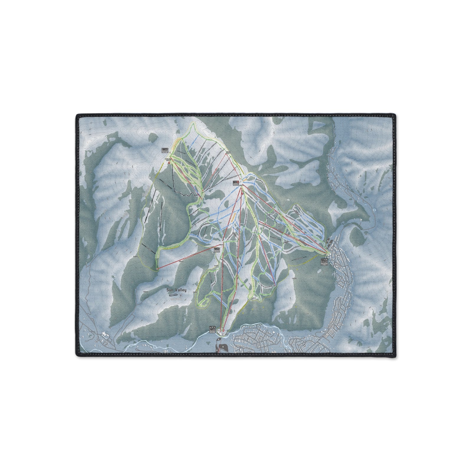 Sun Valley, Idaho Ski Resort Map Heavy Duty Floor Mat
