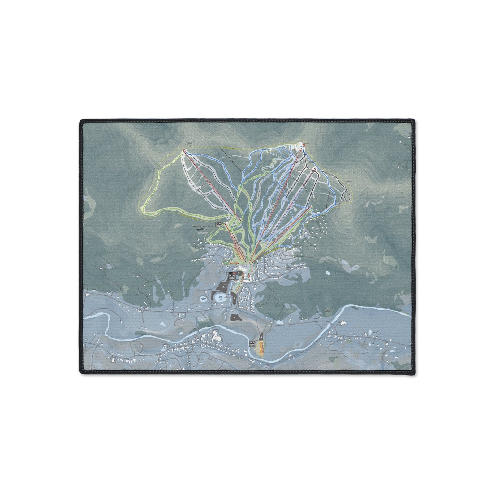 Windham Mountain, New York Ski Resort Map Heavy Duty Floor Mat