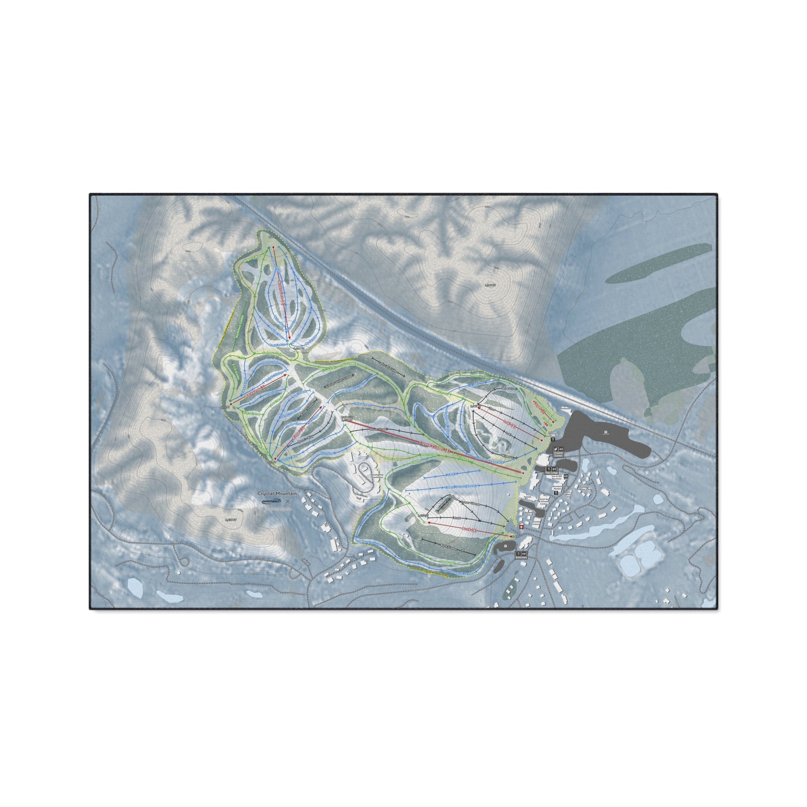 Crystal Mountain, Michigan Ski Resort Map Heavy Duty Floor Mat