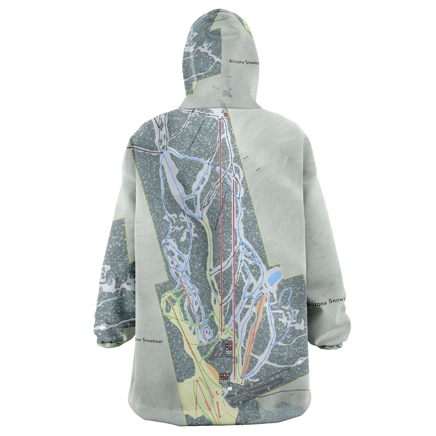 Arizona Snowbowl, Arizona Ski Trail Map Snug Hoodie