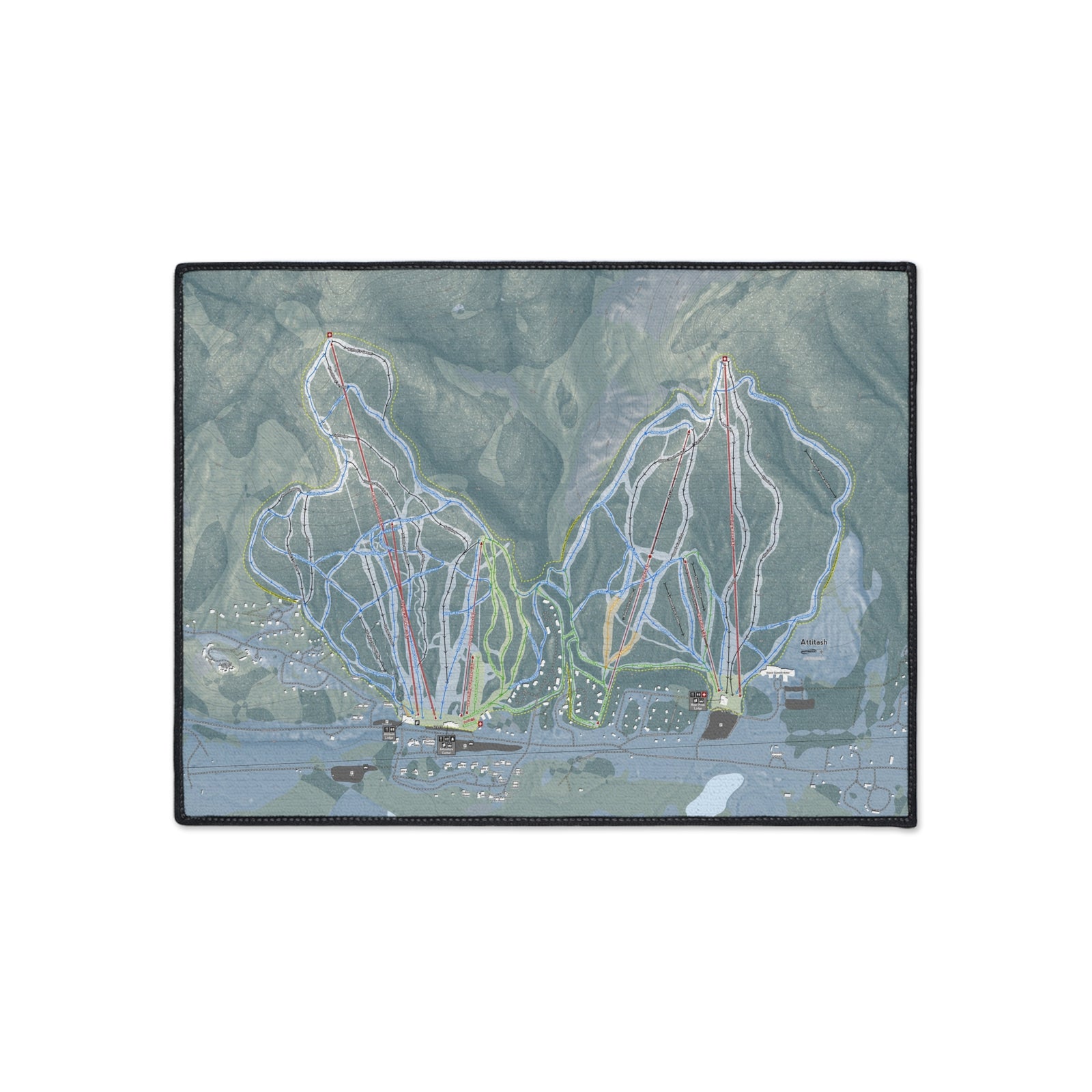 Attitash Mountain, New Hampshire Ski Resort Map Heavy Duty Floor Mat