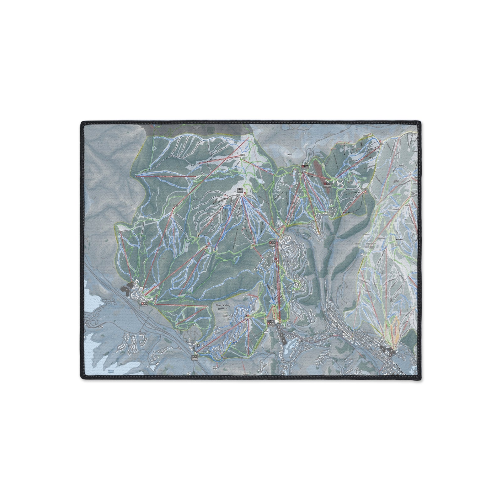 Deer Valley, Utah Ski Resort Map Heavy Duty Floor Mat
