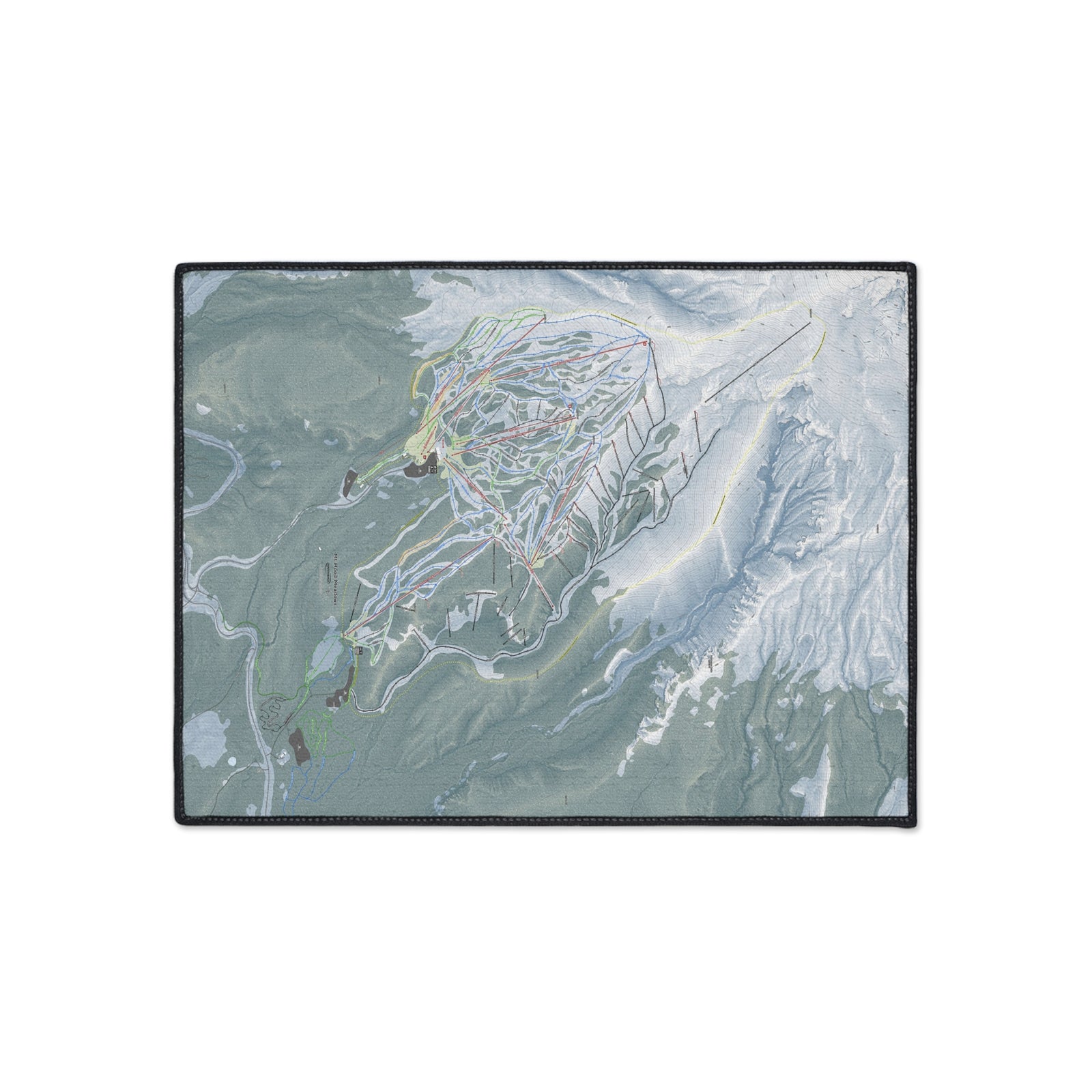 Mt Hood Meadows, Oregon Ski Resort Map Heavy Duty Floor Mat