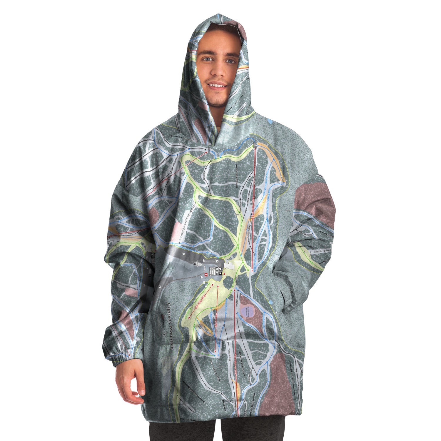 Cypress Mountain, British Columbia Ski Trail Map Snug Hoodie