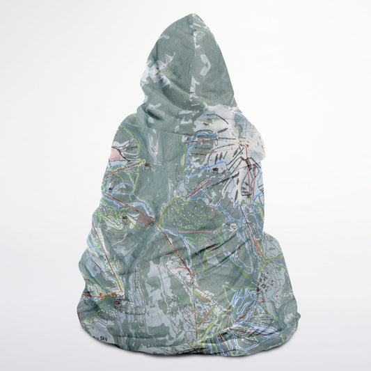 Big Sky Combo, Montana Ski Trail Map - Youth Hooded Blanket