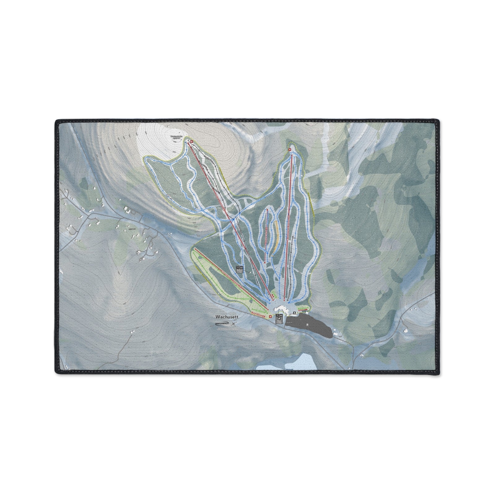 Wachusett Mountain, Massachusetts Ski Resort Map Heavy Duty Floor Mat