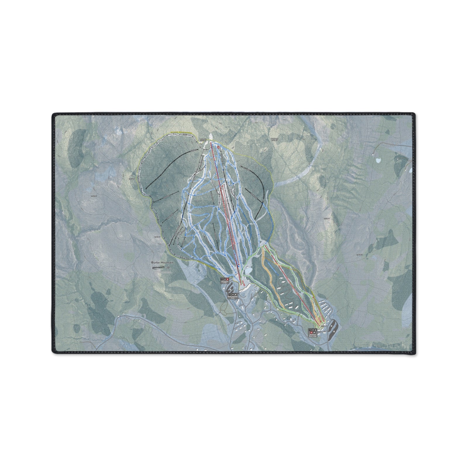 Burke Mountain, Vermont Ski Resort Map Heavy Duty Floor Mat
